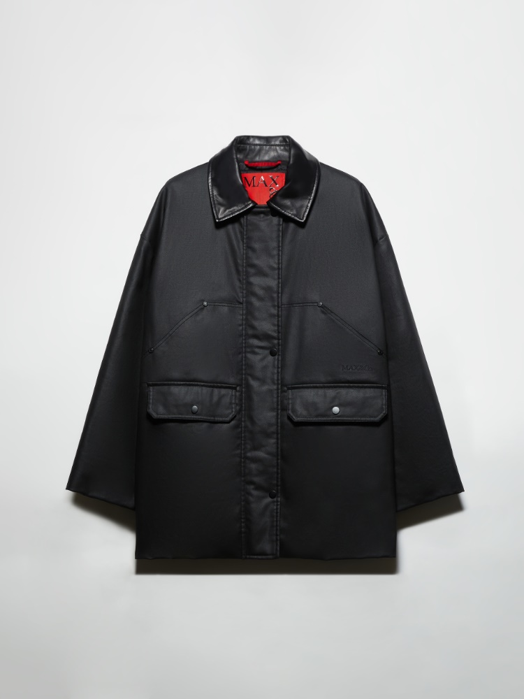 Padded coated-gabardine jacket - BLACK - MAX&Co.