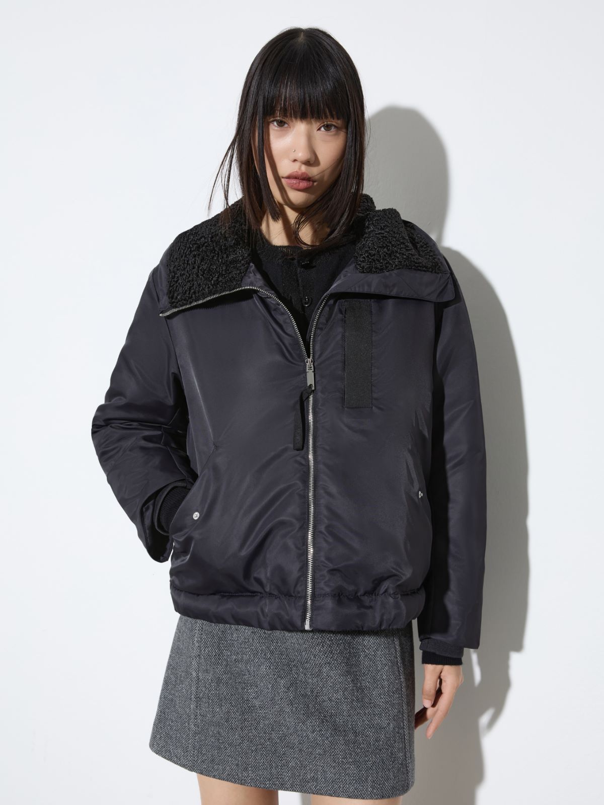 Hooded padded jacket - BLACK - MAX&Co.