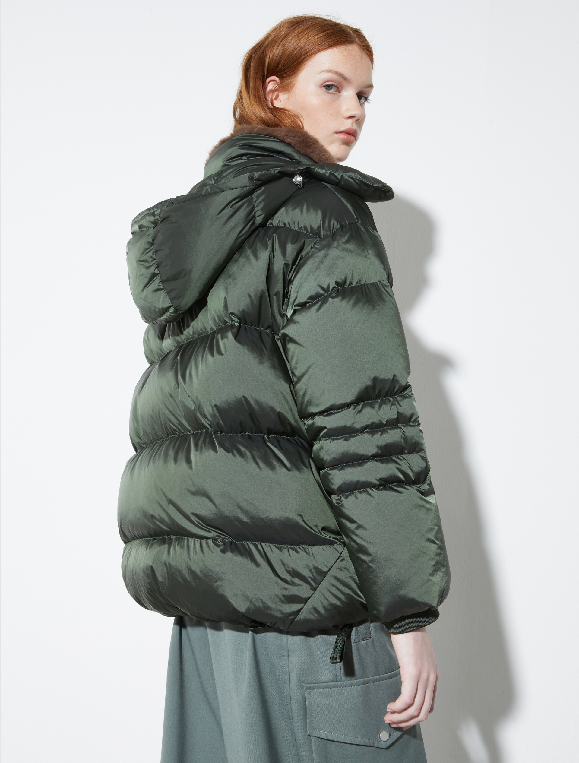 Oversized hooded down jacket, green | MAX&Co. Oversized hooded down jacket - GREEN - MAX&Co. - 2