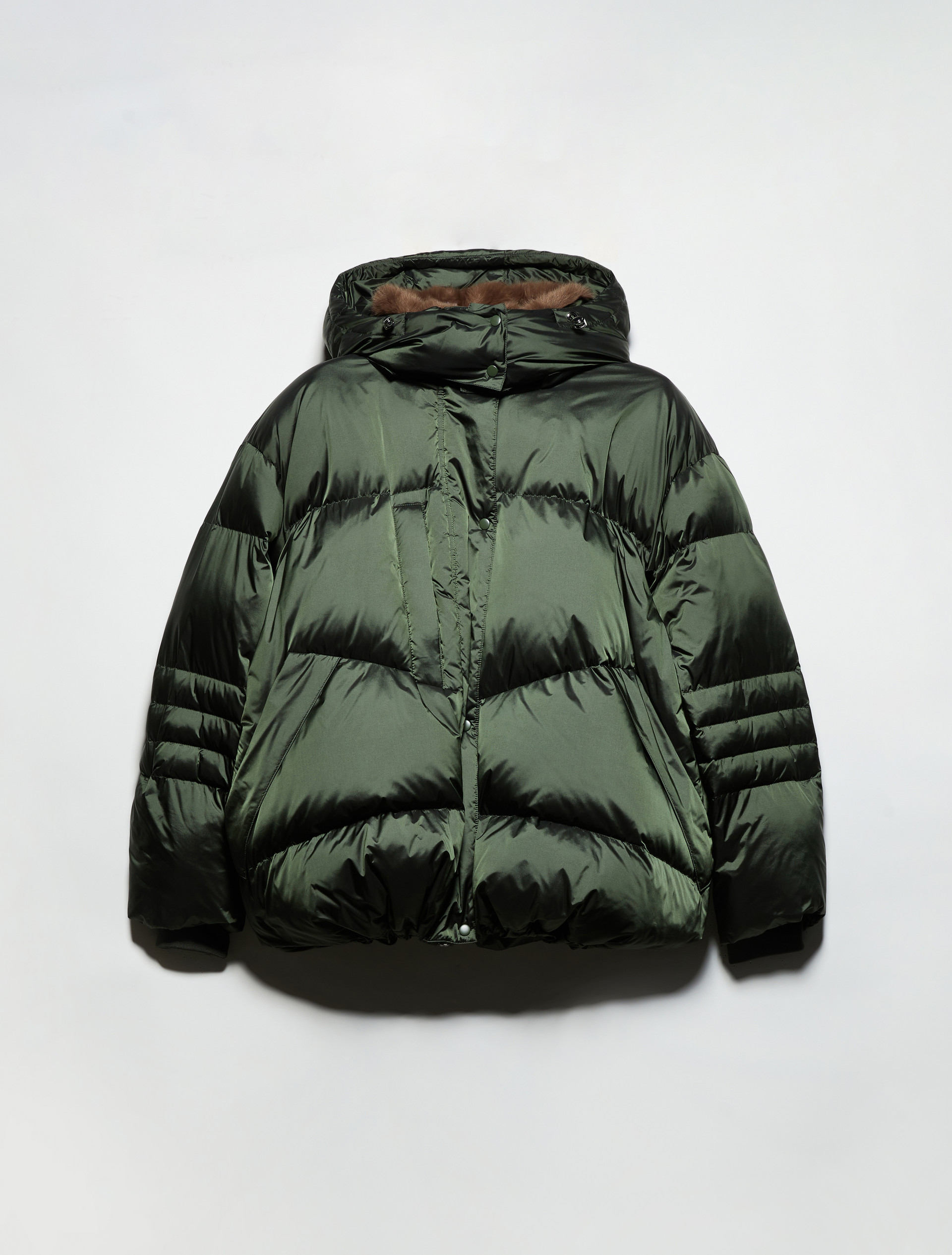 Oversized hooded down jacket, green | MAX&Co. Oversized hooded down jacket - GREEN - MAX&Co. - 5