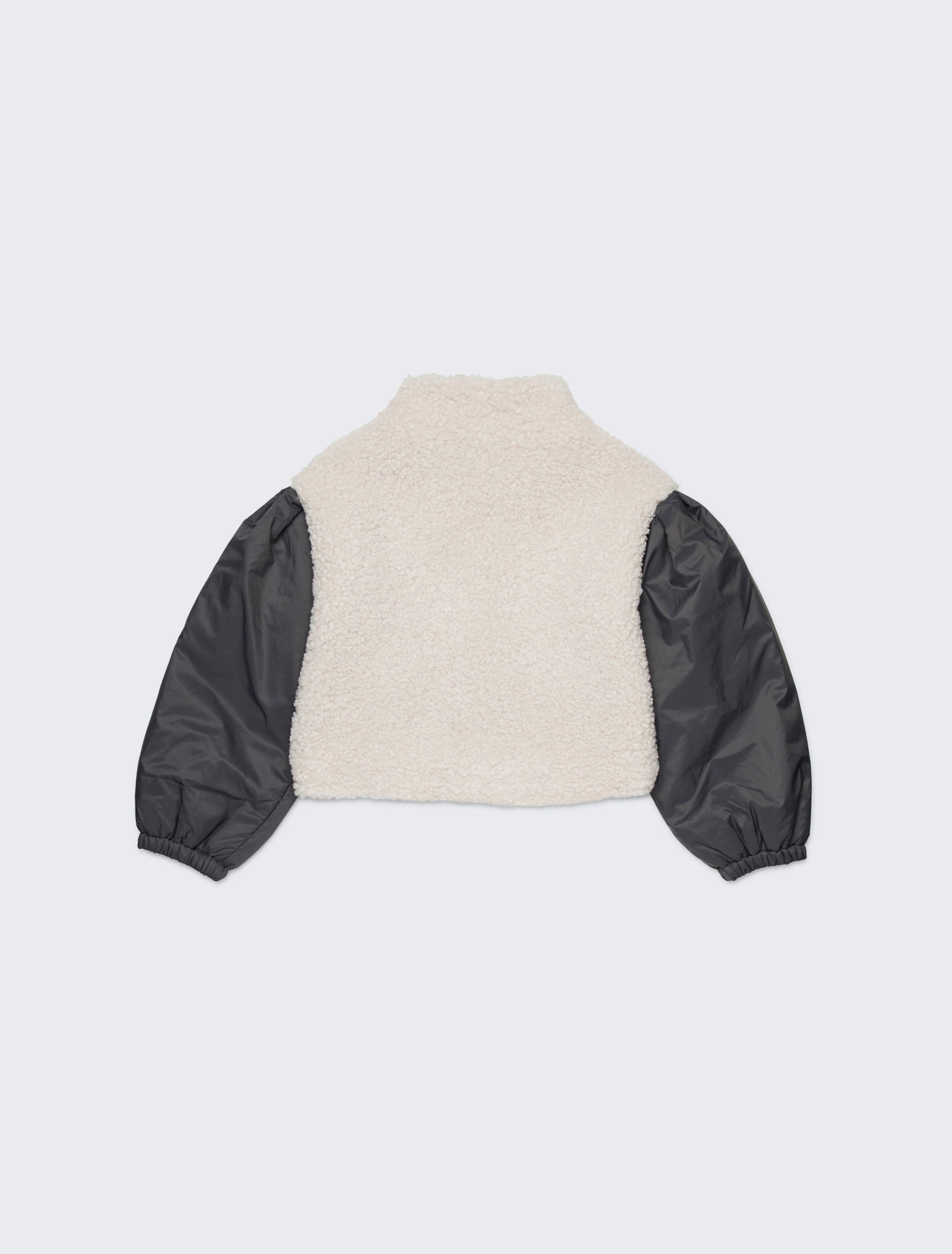 Cazadora bomber de peluche con mangas en contraste KID, nata | MAX&Co. Cazadora bomber de peluche con mangas en contraste KID - NATA - MAX&Co. - 2