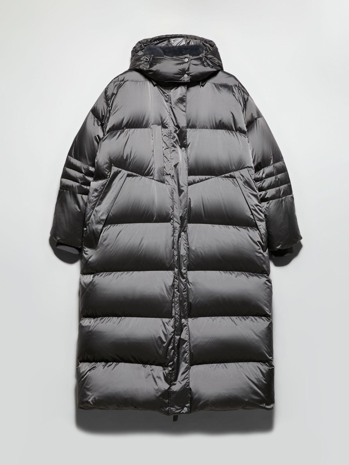 Padded hooded down coat - GREY - MAX&Co. - 5