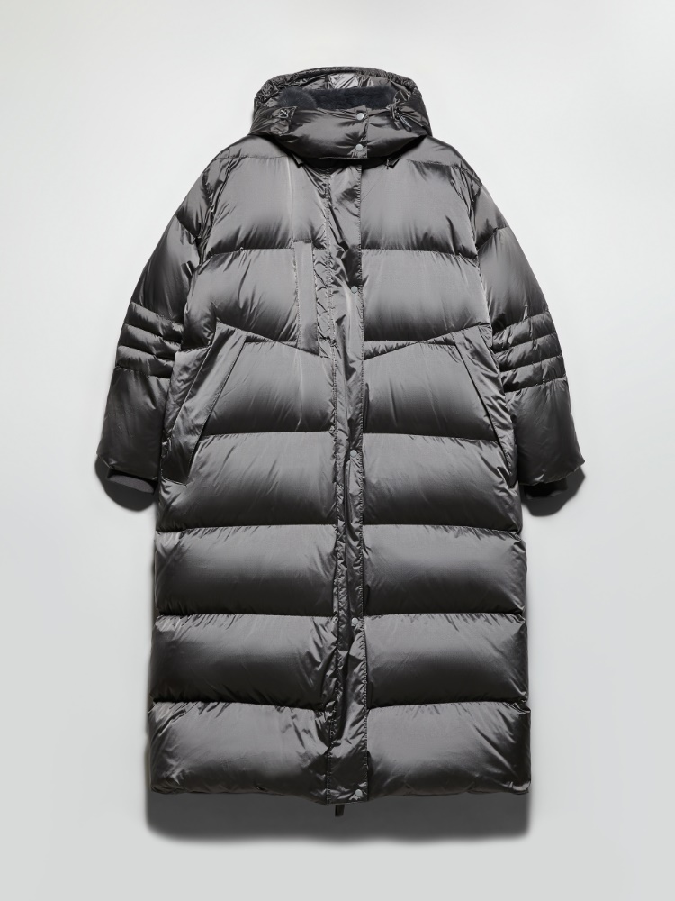 Padded hooded down coat - GREY - MAX&Co.