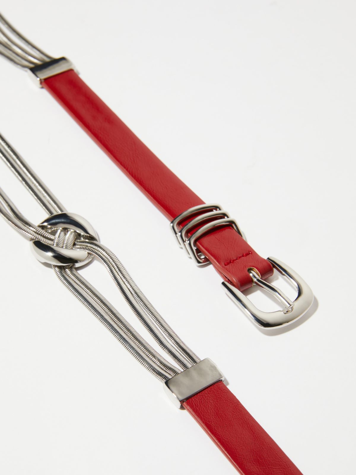 Knot-detailed chain belt - SILVER - MAX&Co. - 2