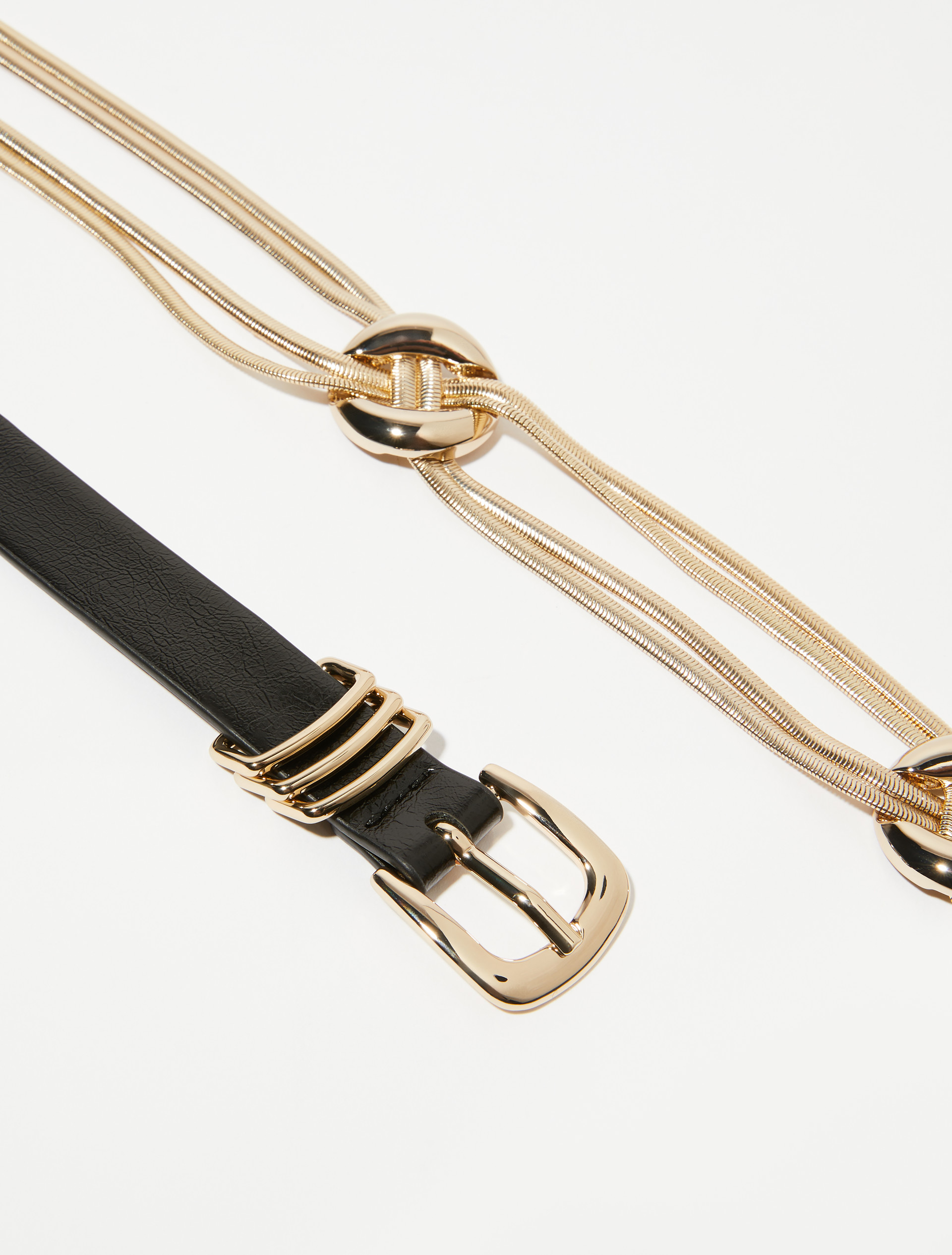 Knot-detailed chain belt, gold | MAX&Co. Knot-detailed chain belt - GOLD - MAX&Co. - 2