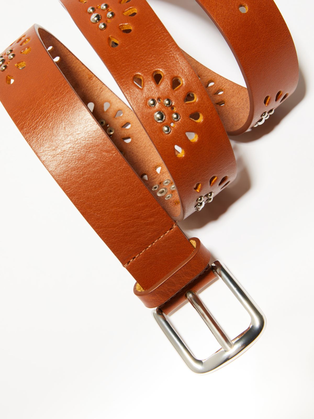 Cintura in pelle con borchie - MARRONE CHIARO - MAX&Co. - 2