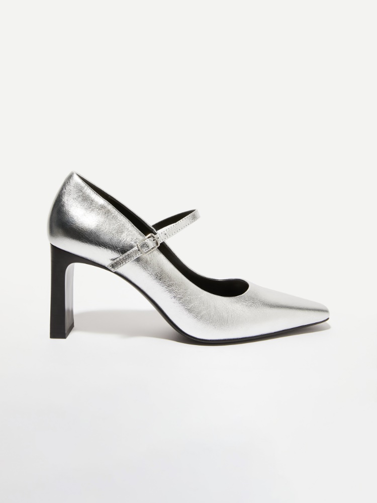 Leather Mary Jane pumps - SILVER - MAX&Co.
