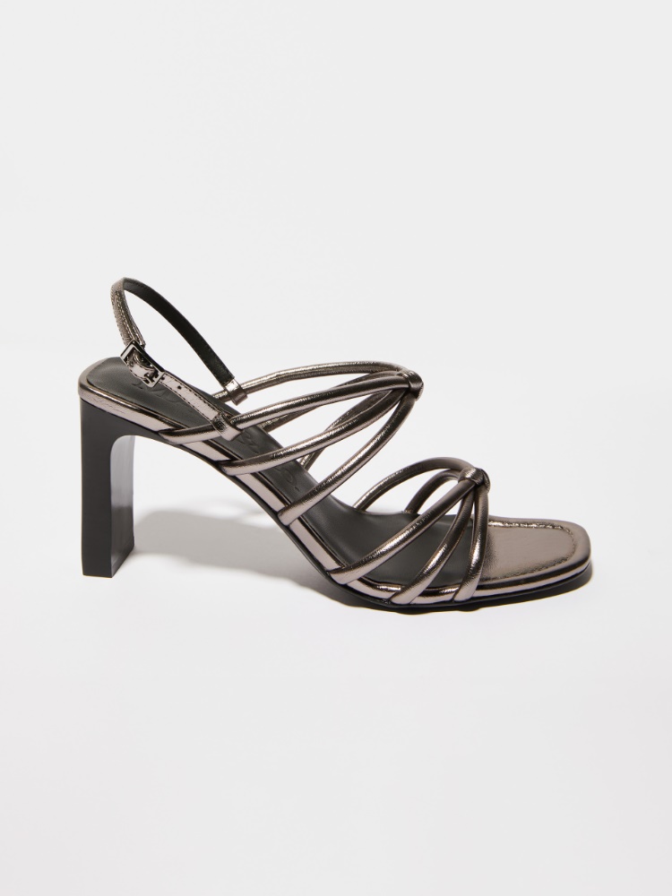 Laminated leather sandals - DARK GREY - MAX&Co.
