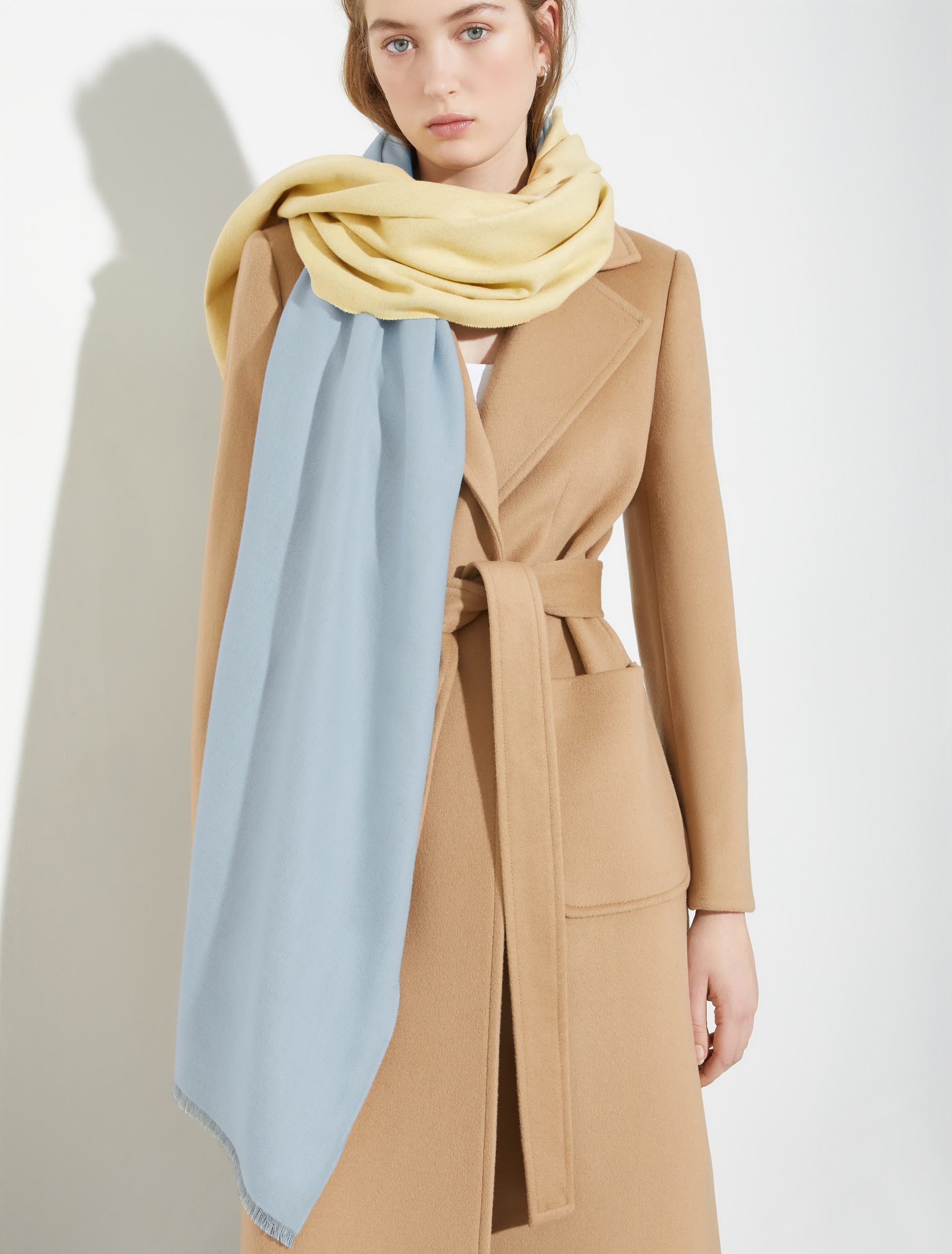 Double-face stole, sky-blue | MAX&Co. Double-face stole - SKY-BLUE - MAX&Co. - 3