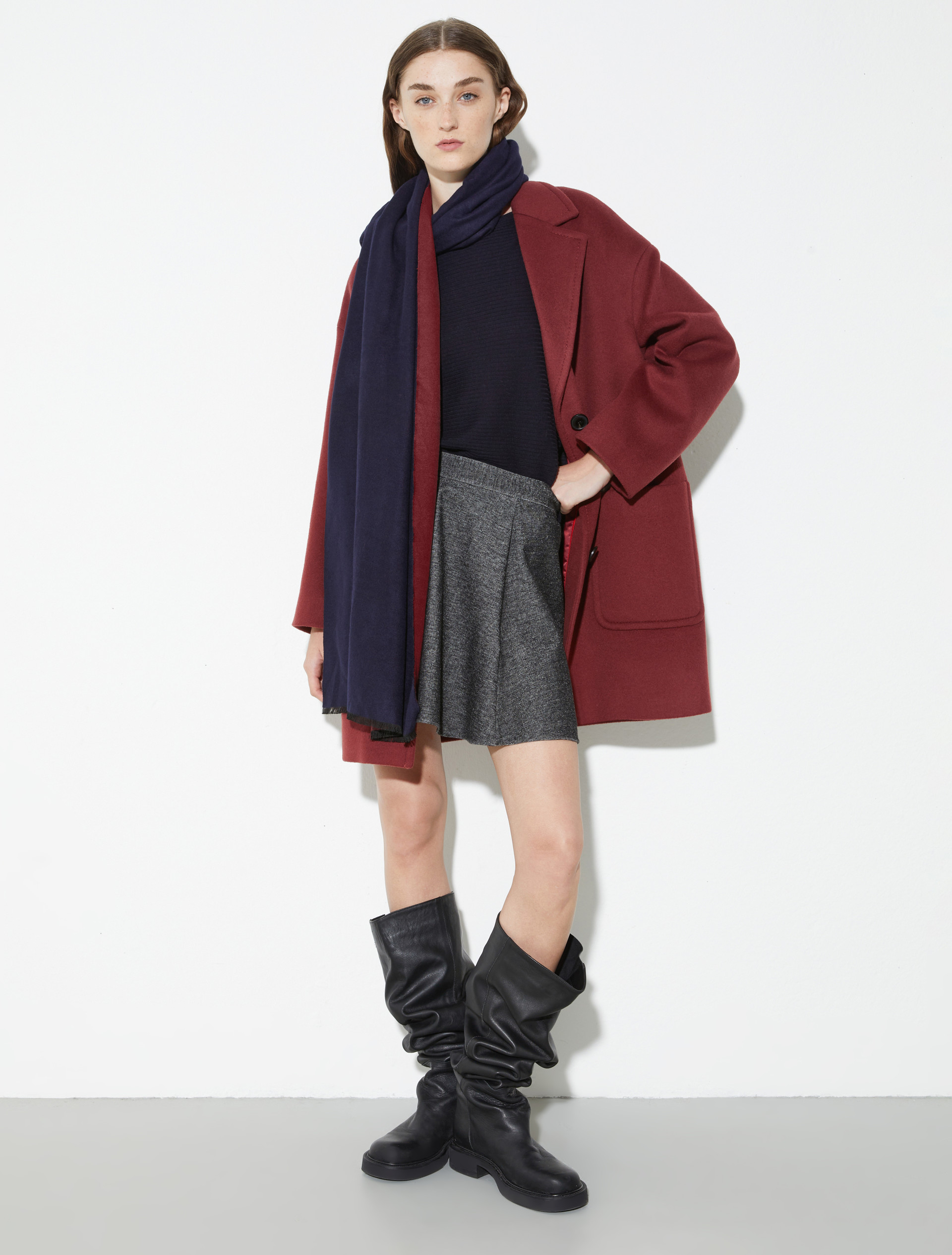 Double-face stole, bordeaux | MAX&Co. Double-face stole - BORDEAUX - MAX&Co. - 4