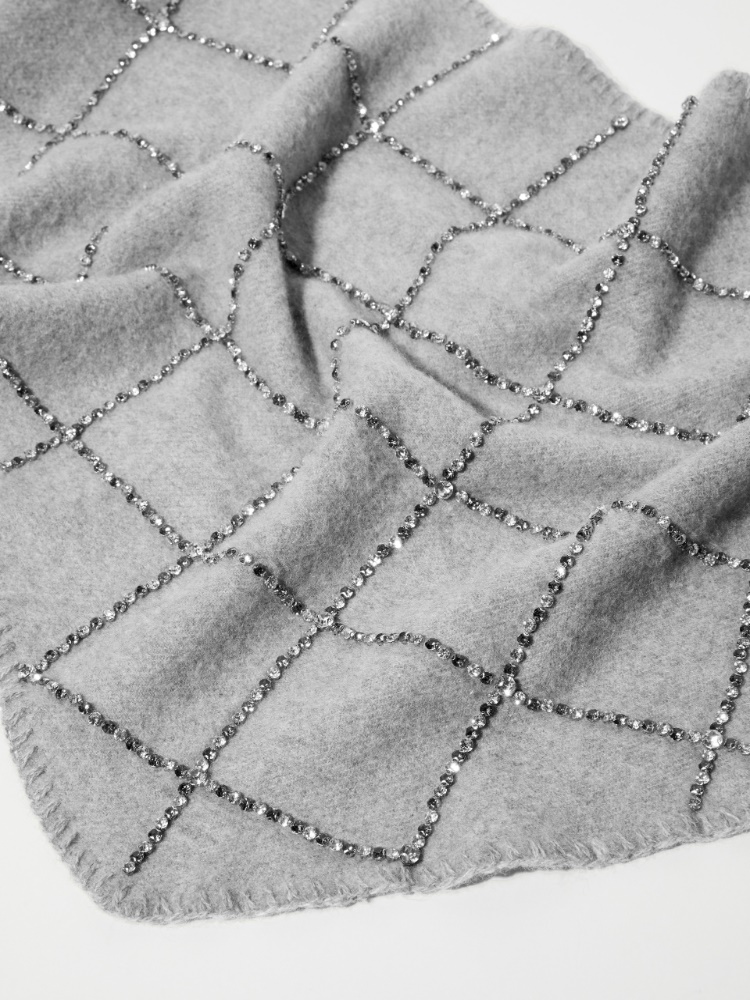 Rhinestone-embellished wool scarf - MAX&Co. - 2