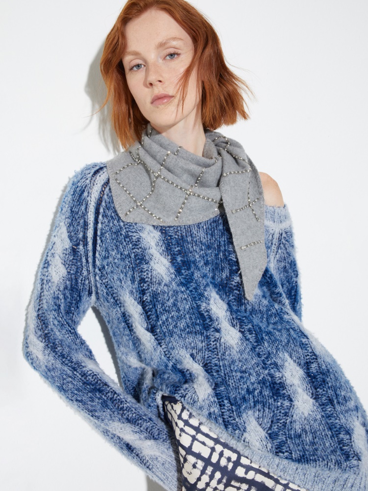 Rhinestone-embellished wool scarf - MAX&Co. - 3