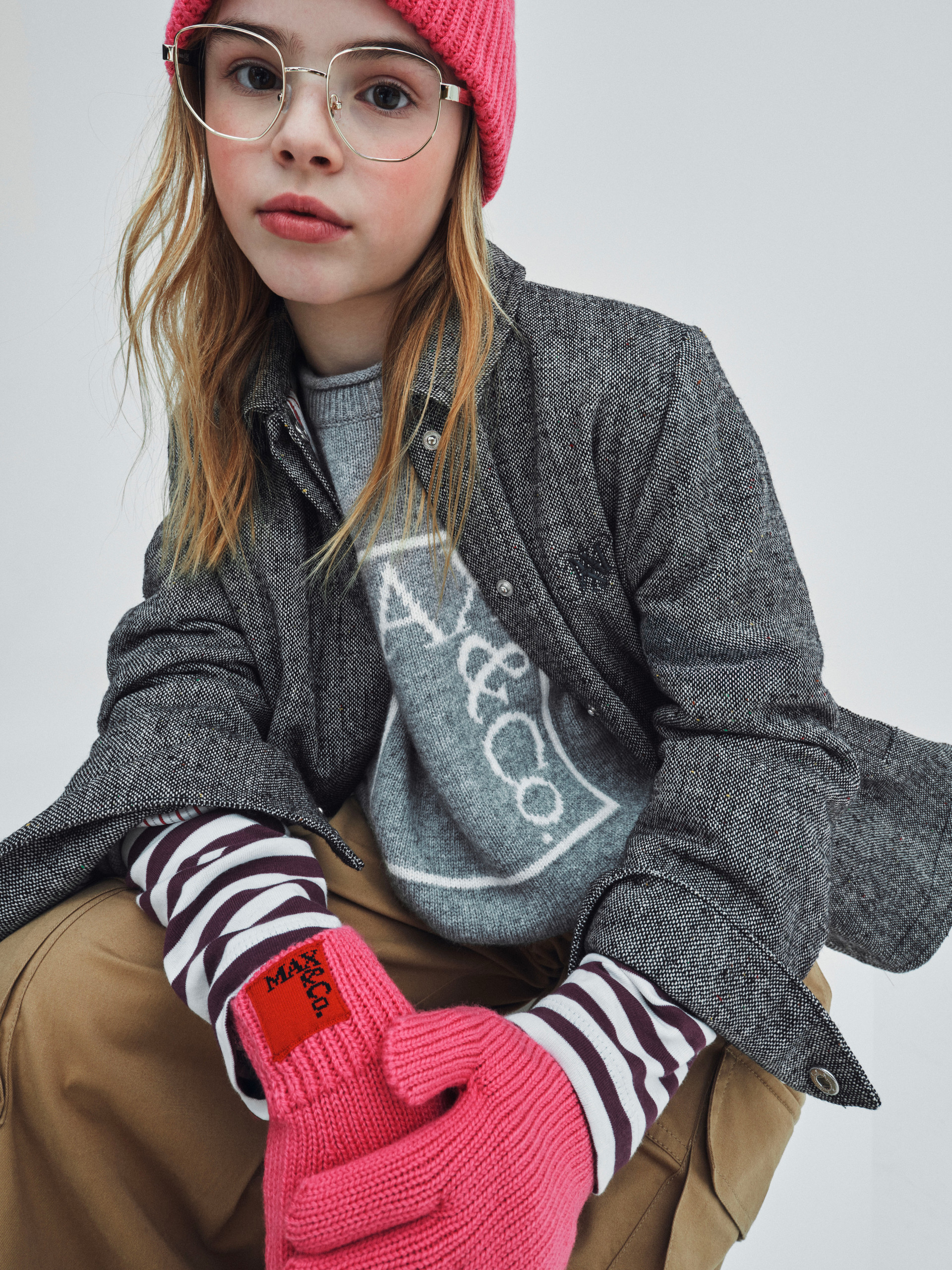Wool blend gloves with patch KID - PINK - MAX&Co. - 3