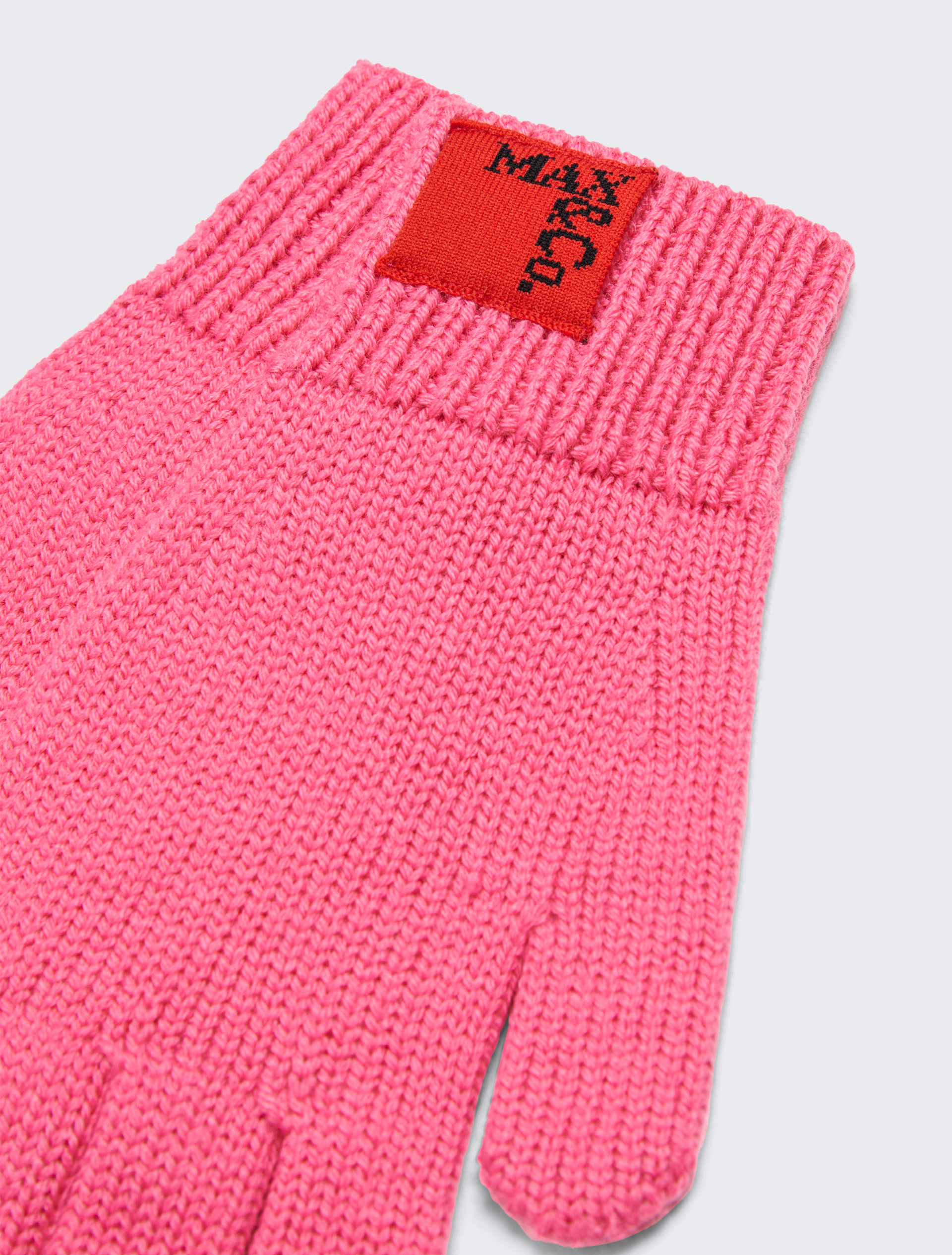 Wool blend gloves with patch KID - PINK - MAX&Co.