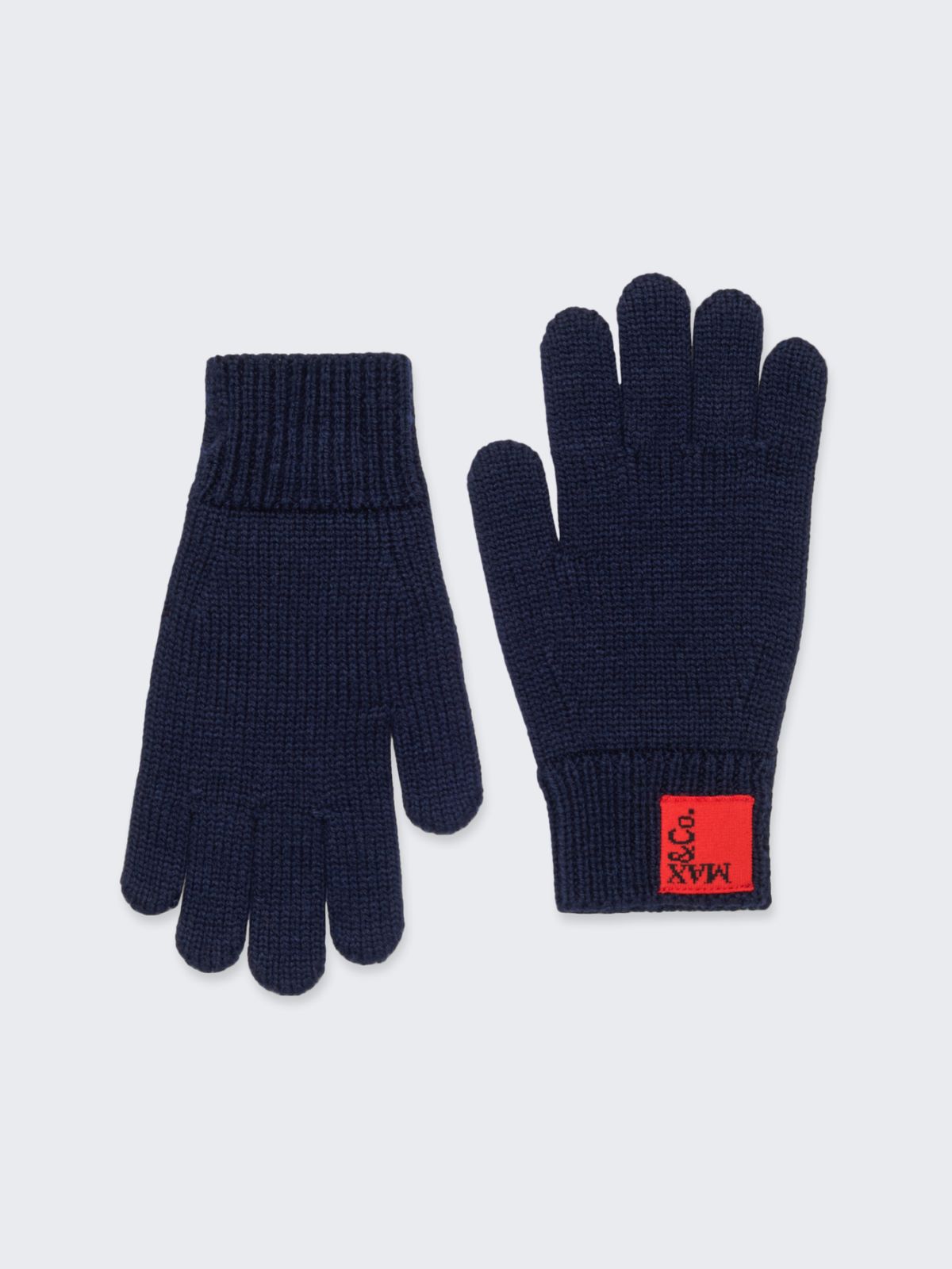 Wool blend gloves with patch KID - NAVY - MAX&Co. - 2