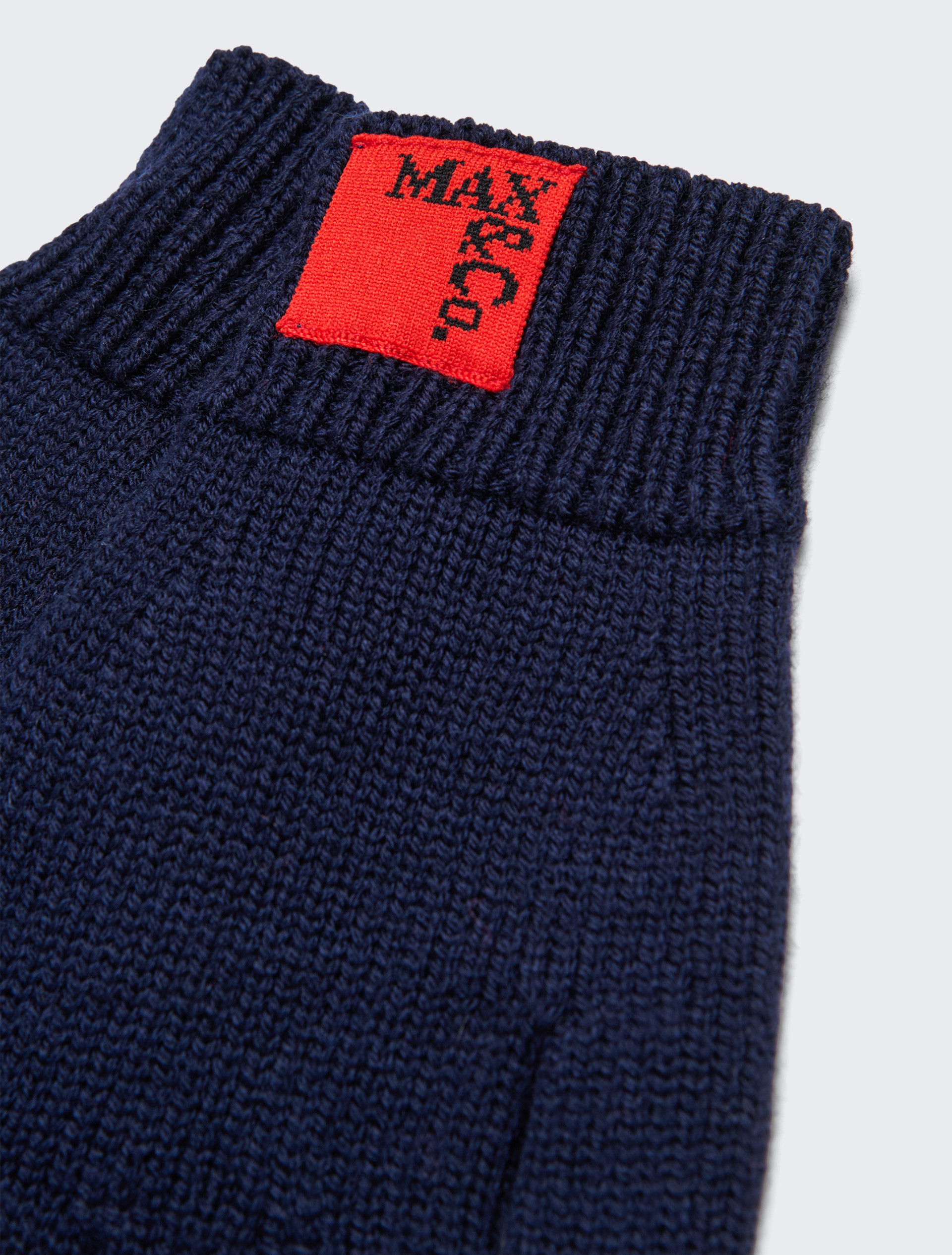 Wool blend gloves with patch KID - NAVY - MAX&Co.