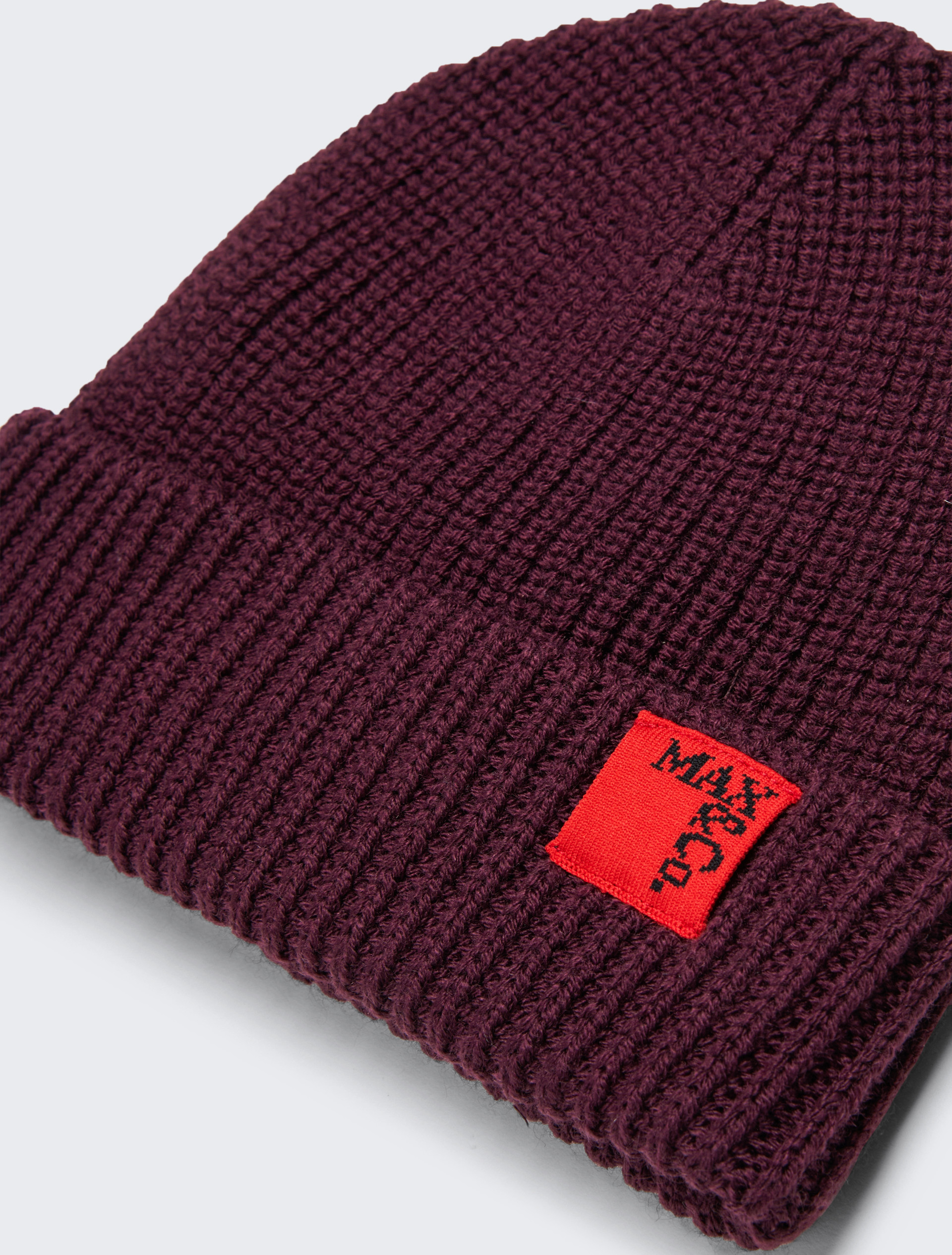 Wool blend beanie with patch KID, dark violet | MAX&Co. Wool blend beanie with patch KID - DARK VIOLET - MAX&Co.