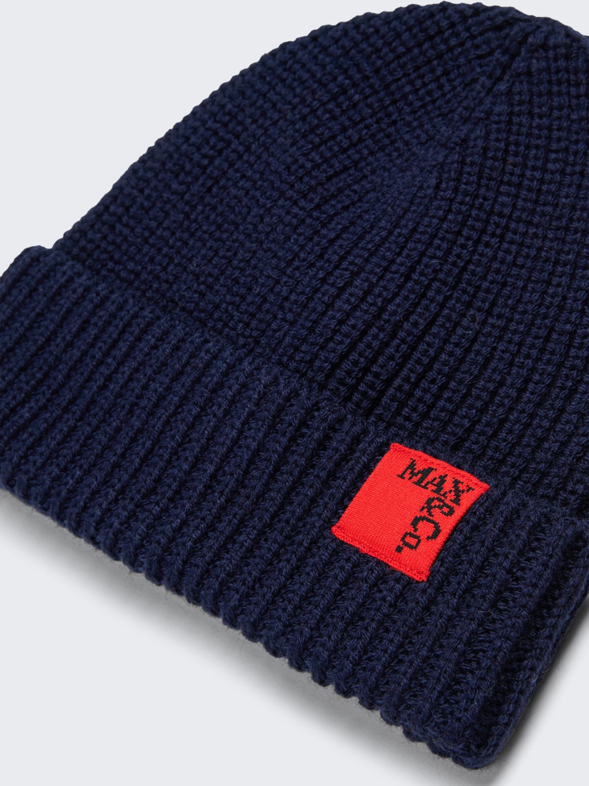 Wool blend beanie with patch KID - NAVY - MAX&Co.