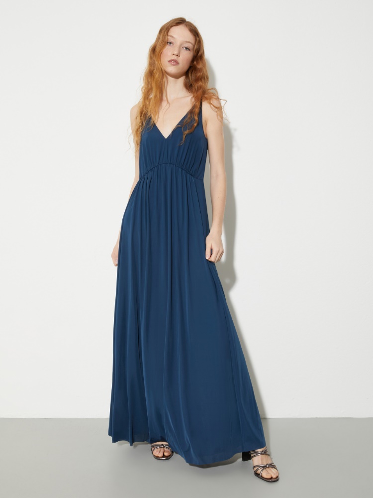 Abito lungo in jersey fluido - BLU - MAX&Co.