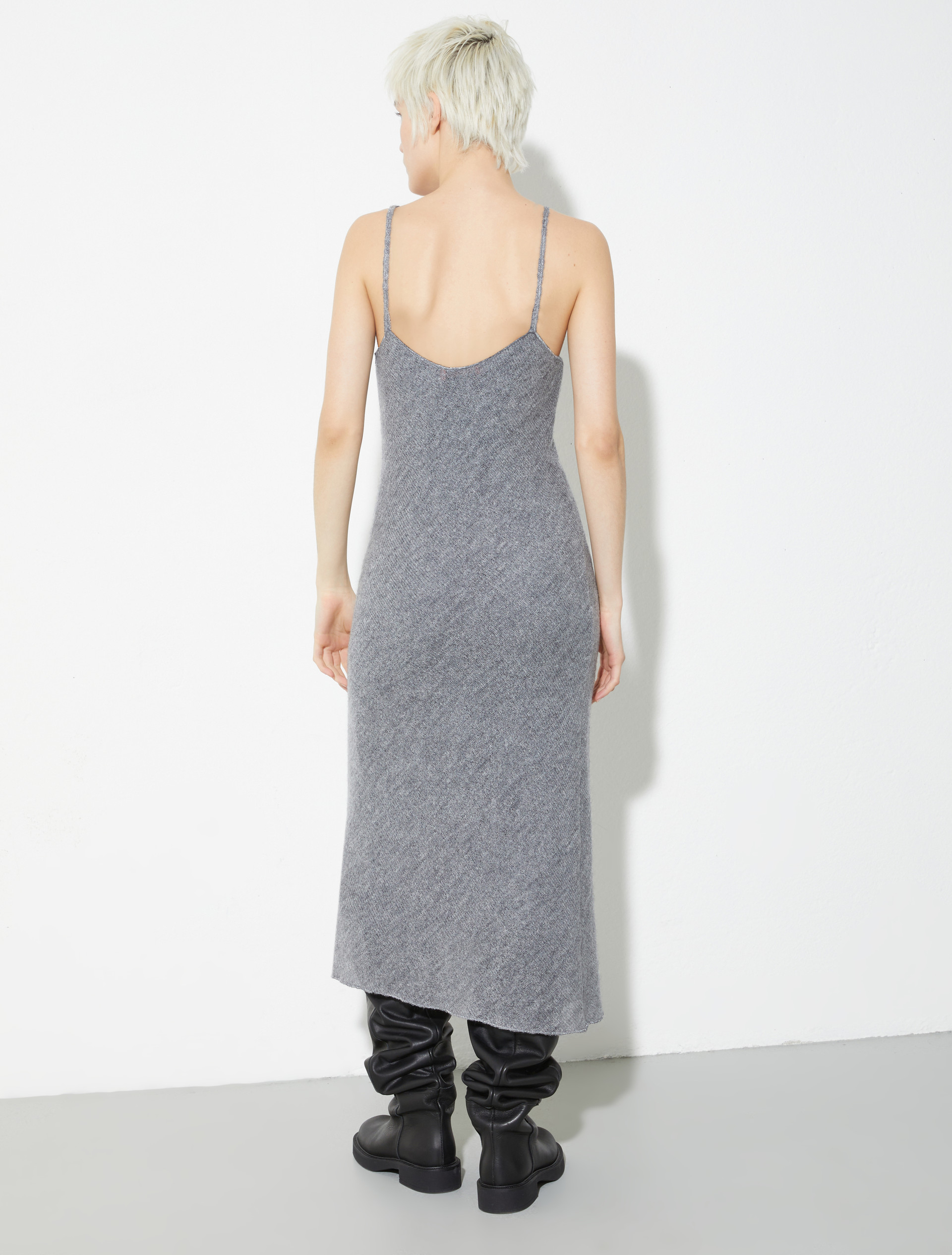 Wool and mohair midi slip dress, medium grey | MAX&Co. Wool and mohair midi slip dress - MEDIUM GREY - MAX&Co. - 2