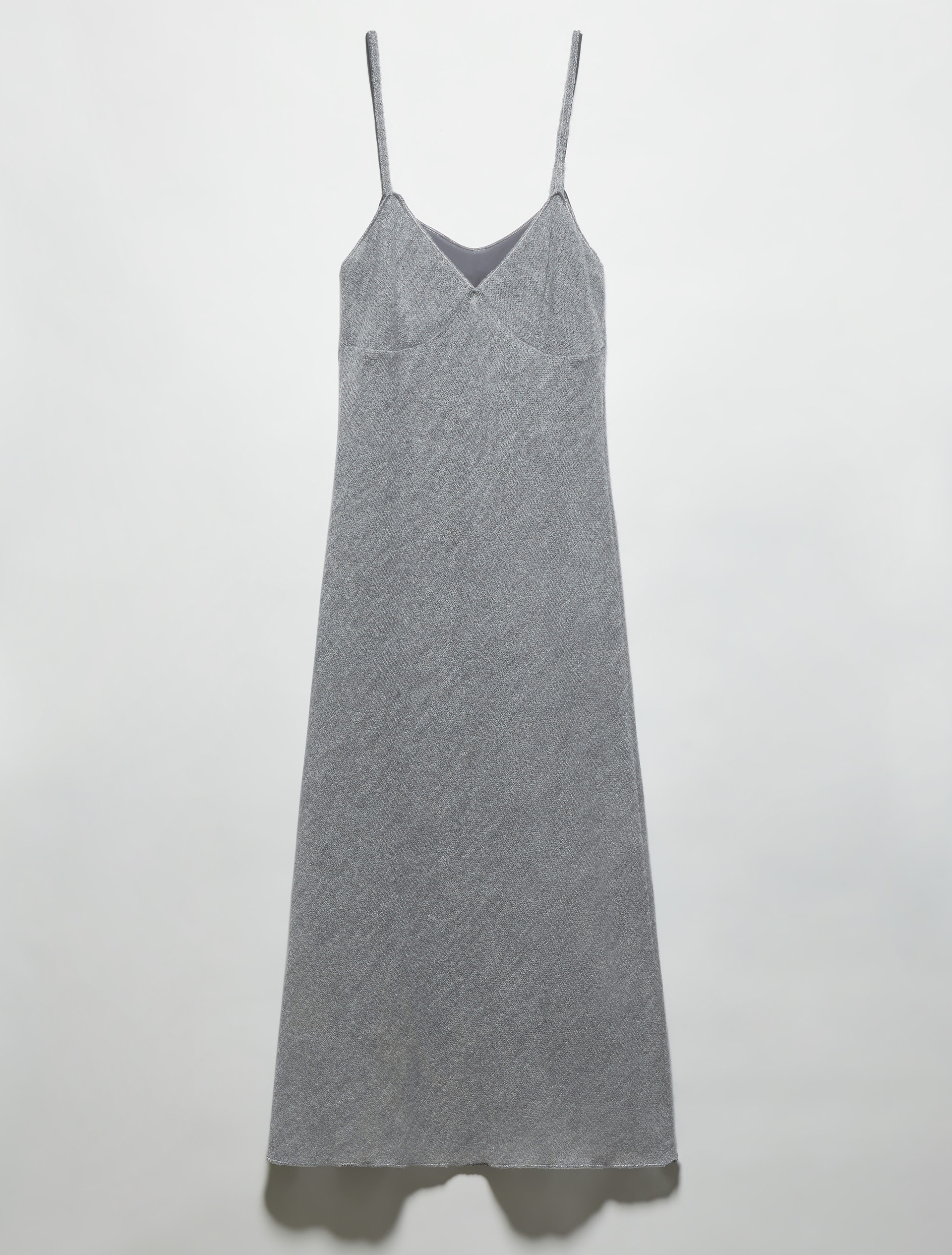 Wool and mohair midi slip dress, medium grey | MAX&Co. Wool and mohair midi slip dress - MEDIUM GREY - MAX&Co. - 5