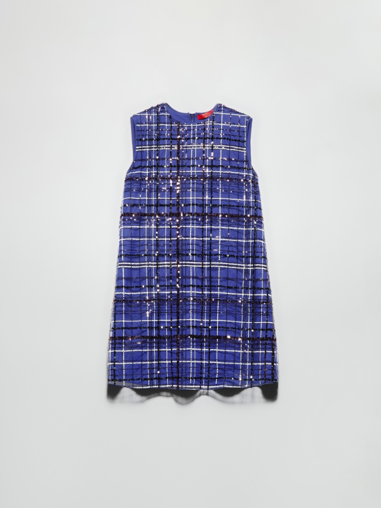 Embroidered tulle shift dress - CORNFLOWER BLUE - MAX&Co.