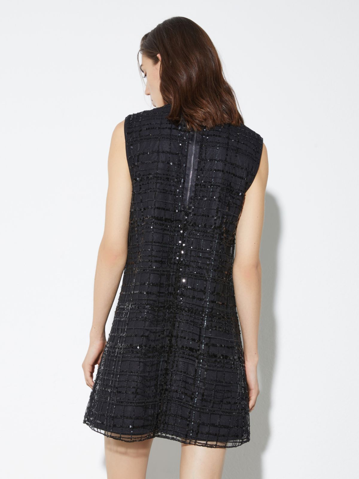 Embroidered tulle shift dress - BLACK - MAX&Co. - 2