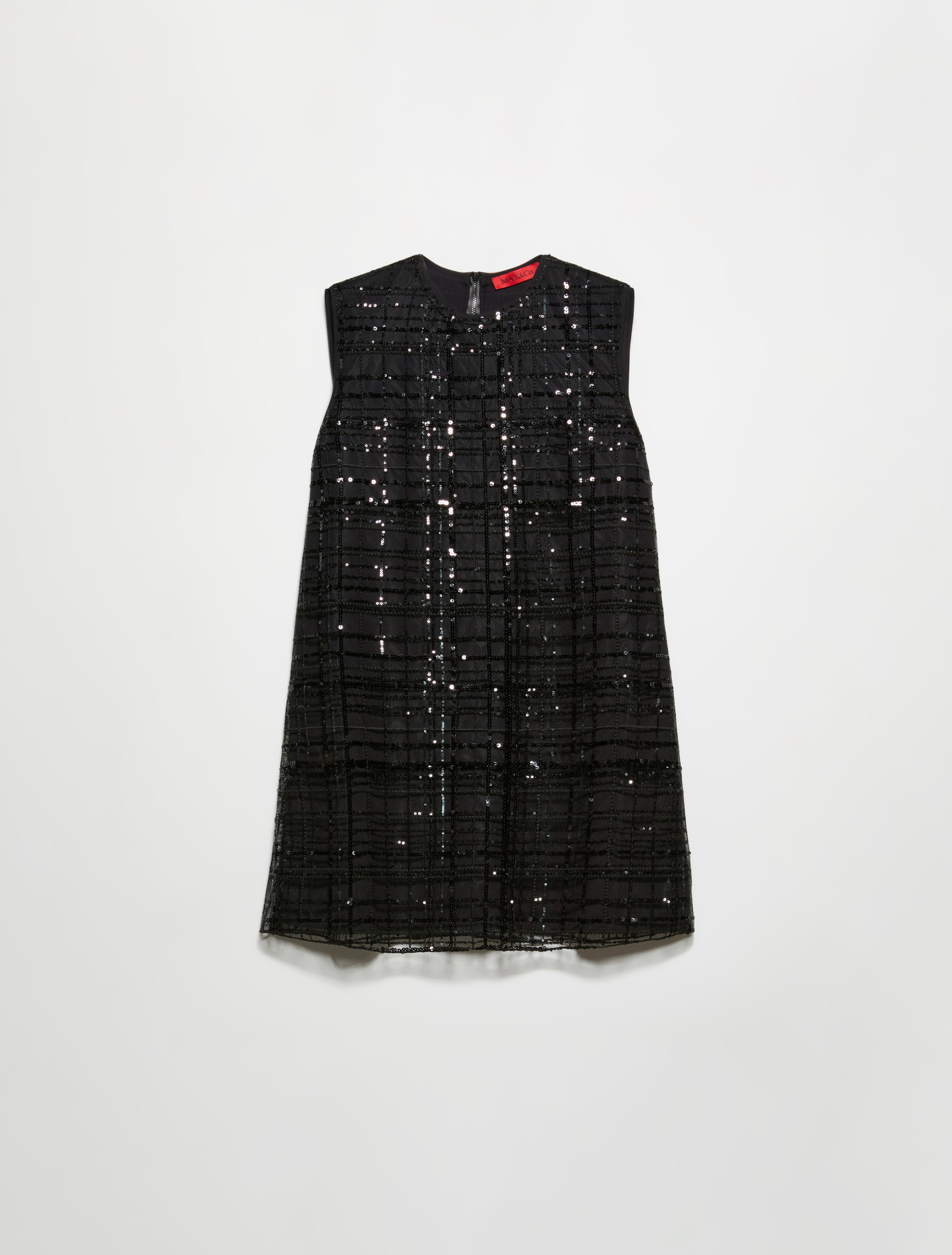 Embroidered tulle shift dress, black | MAX&Co. Embroidered tulle shift dress - BLACK - MAX&Co. - 5