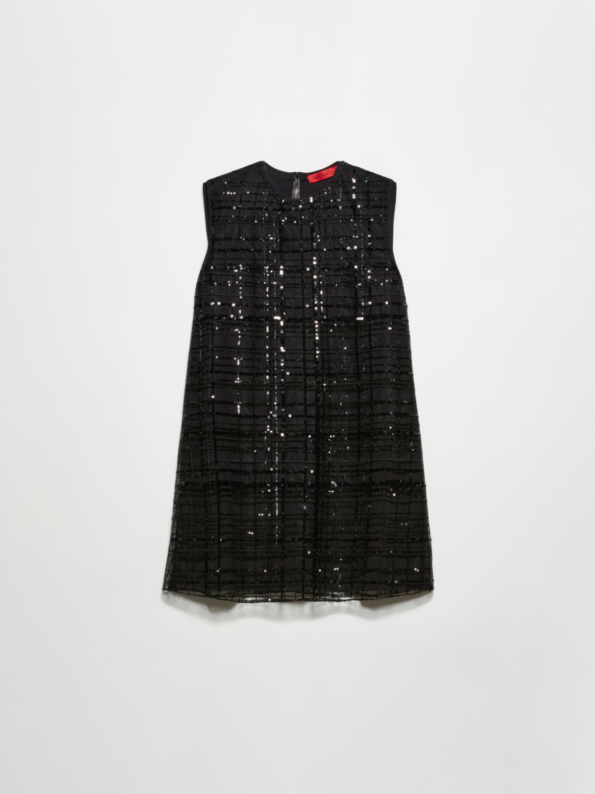 Embroidered tulle shift dress - BLACK - MAX&Co. - 5