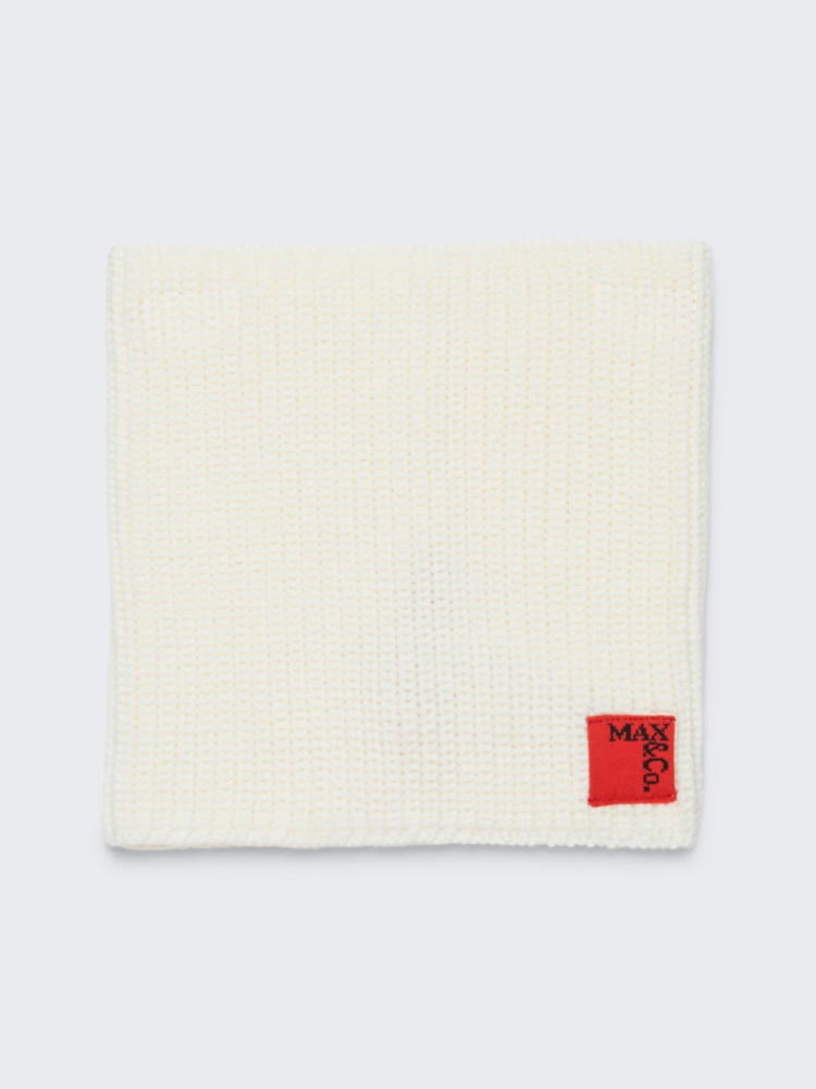 Wool-blend knit collar with patch KID - CREAM - MAX&Co.