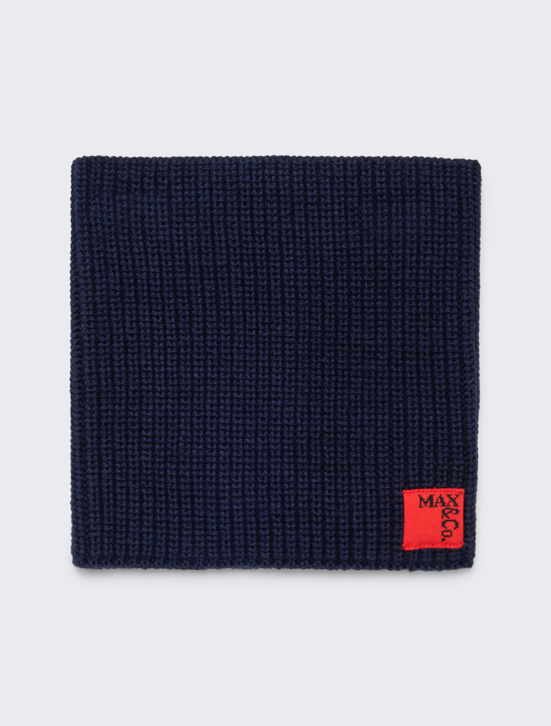 Wool-blend knit collar with patch KID, navy | MAX&Co. Wool-blend knit collar with patch KID - NAVY - MAX&Co. - 3