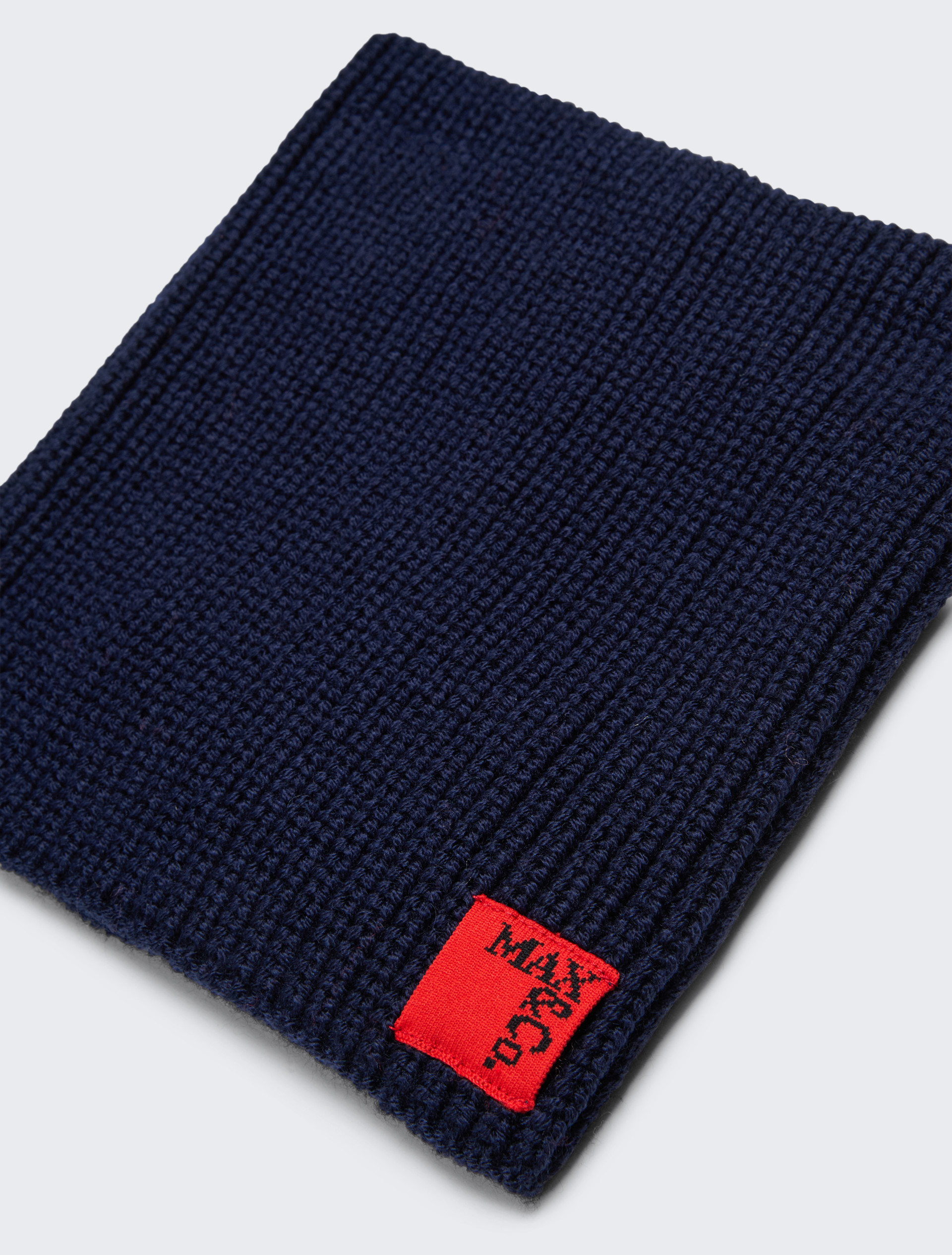 Wool-blend knit collar with patch KID, navy | MAX&Co. Wool-blend knit collar with patch KID - NAVY - MAX&Co.