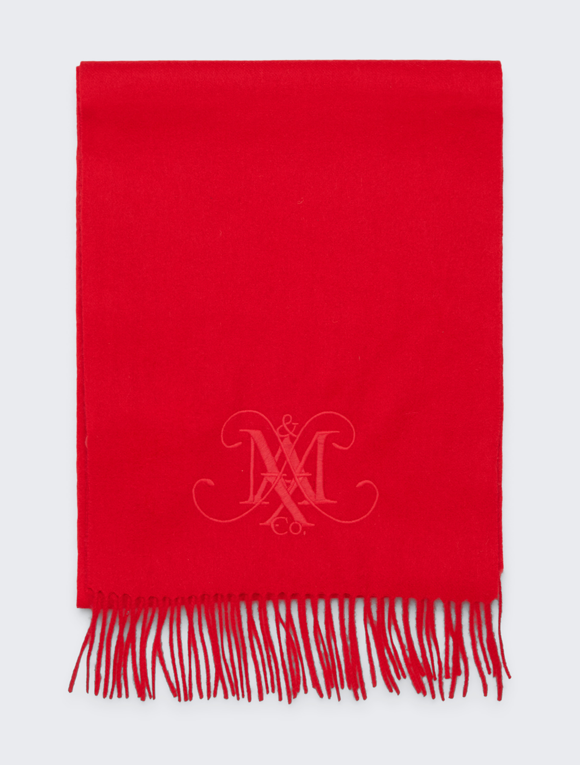 Wool scarf with embroidered logo KID, red | MAX&Co. Wool scarf with embroidered logo KID - RED - MAX&Co. - 3