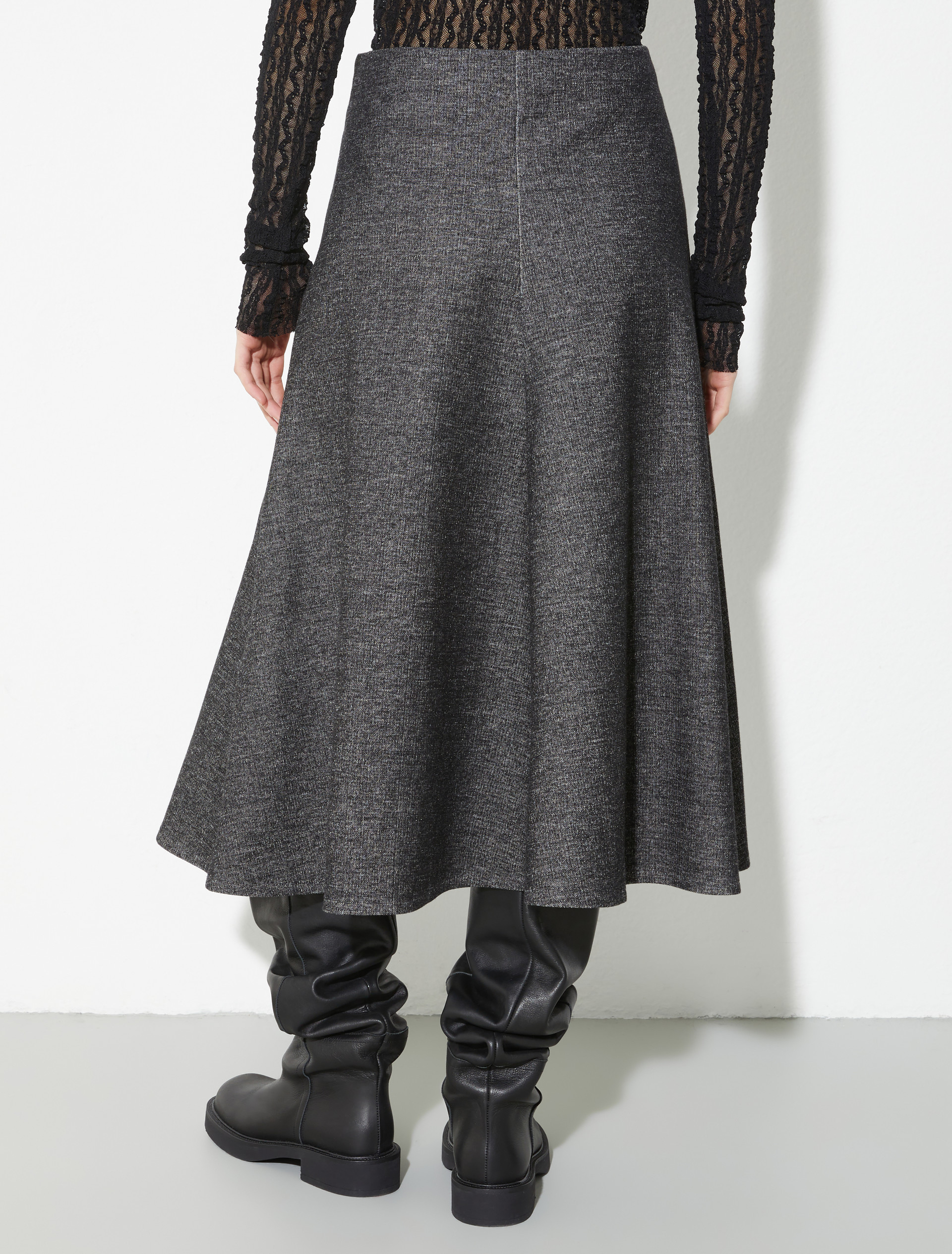 Flared jersey midi skirt, dark grey | MAX&Co. Flared jersey midi skirt - DARK GREY - MAX&Co. - 2