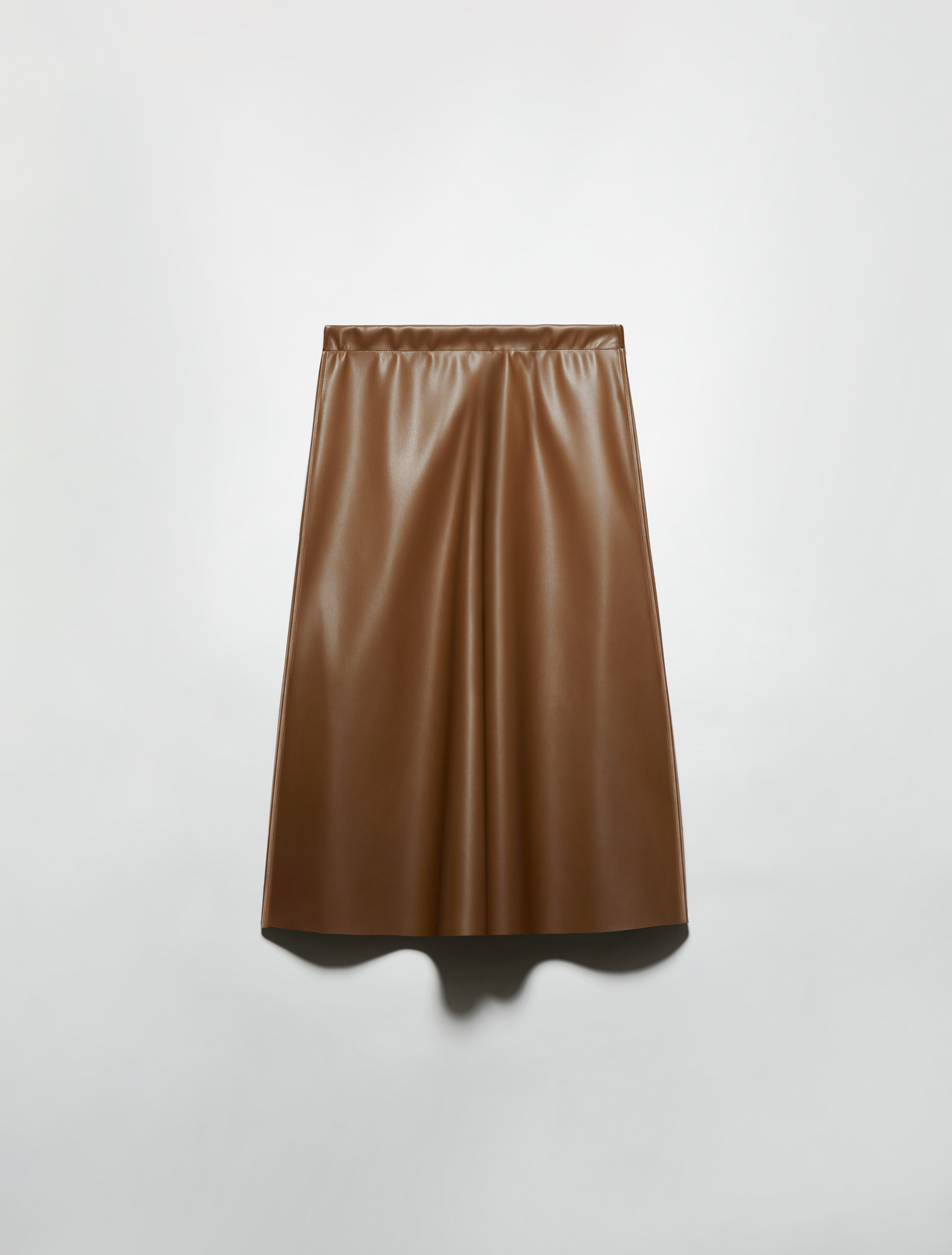 Coated-jersey midi skirt, brown | MAX&Co. Coated-jersey midi skirt - BROWN - MAX&Co. - 5