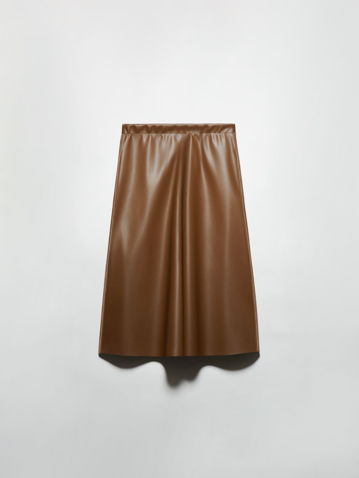 Coated-jersey midi skirt - BROWN - MAX&Co. - 5