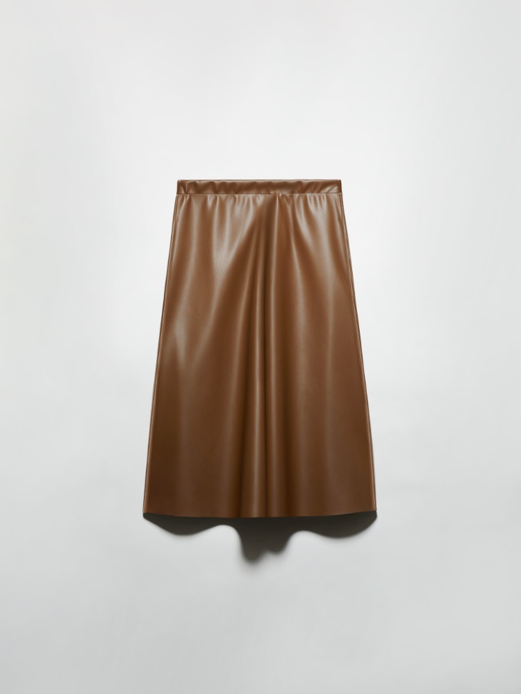Coated-jersey midi skirt - BROWN - MAX&Co.