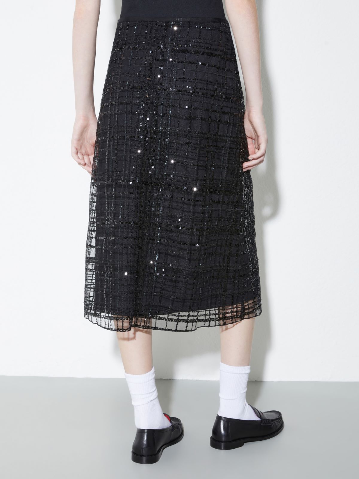 [ボルセーナ]  エンブロイダード チュール スカート - BLACK - MAX&Co. - 2