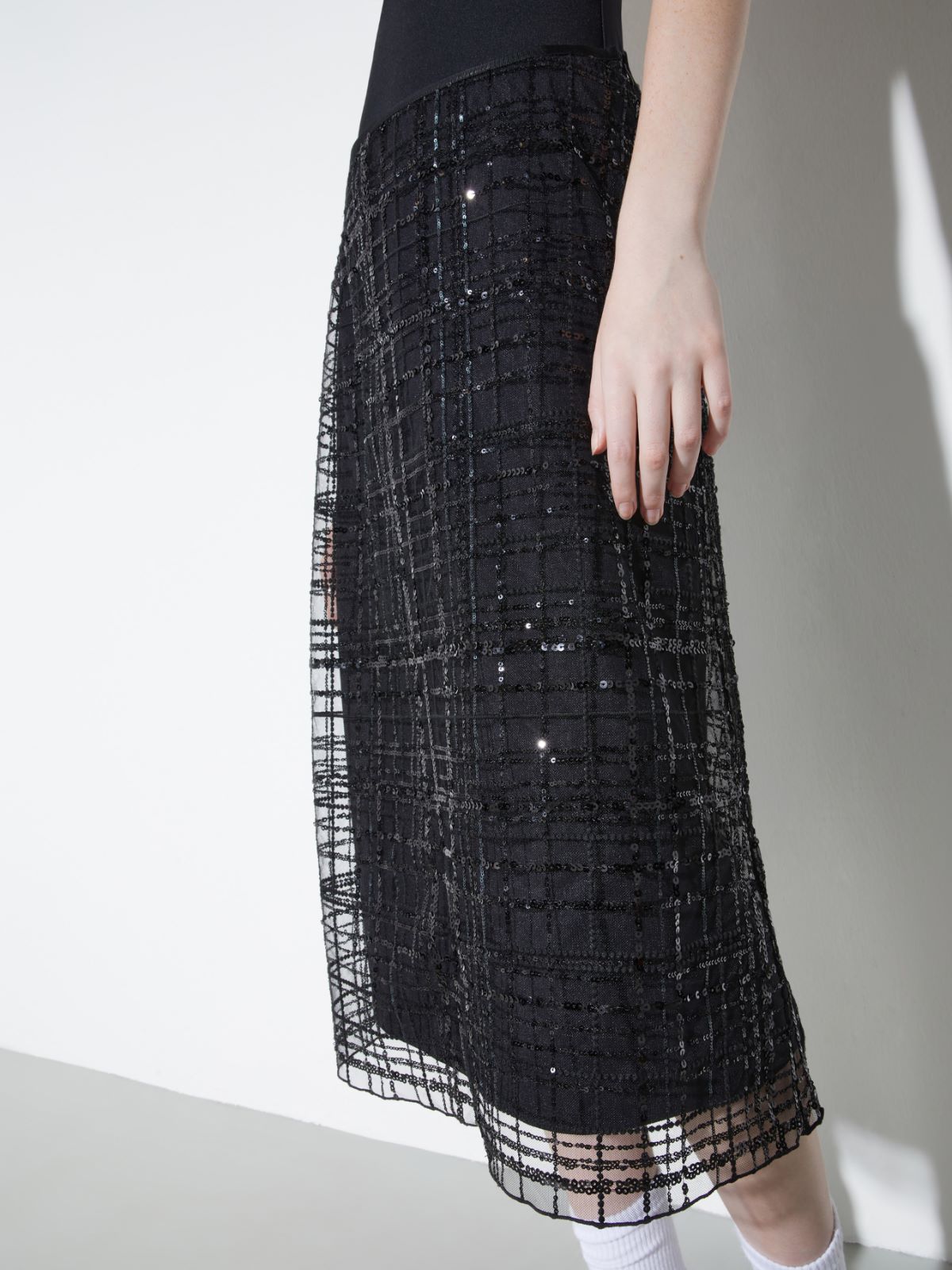 [ボルセーナ]  エンブロイダード チュール スカート - BLACK - MAX&Co. - 3