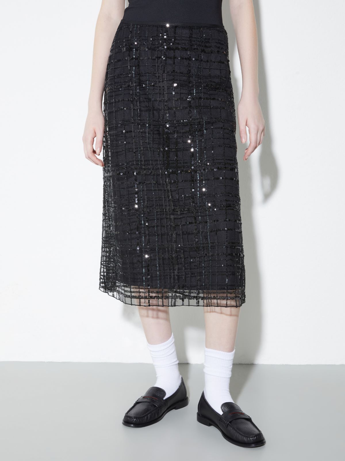 [ボルセーナ]  エンブロイダード チュール スカート - BLACK - MAX&Co. - 4