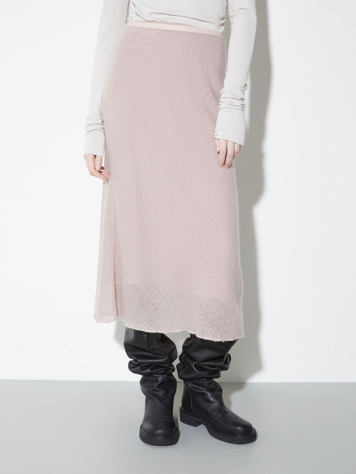 Gauze midi skirt - DUST ROSE - MAX&Co.