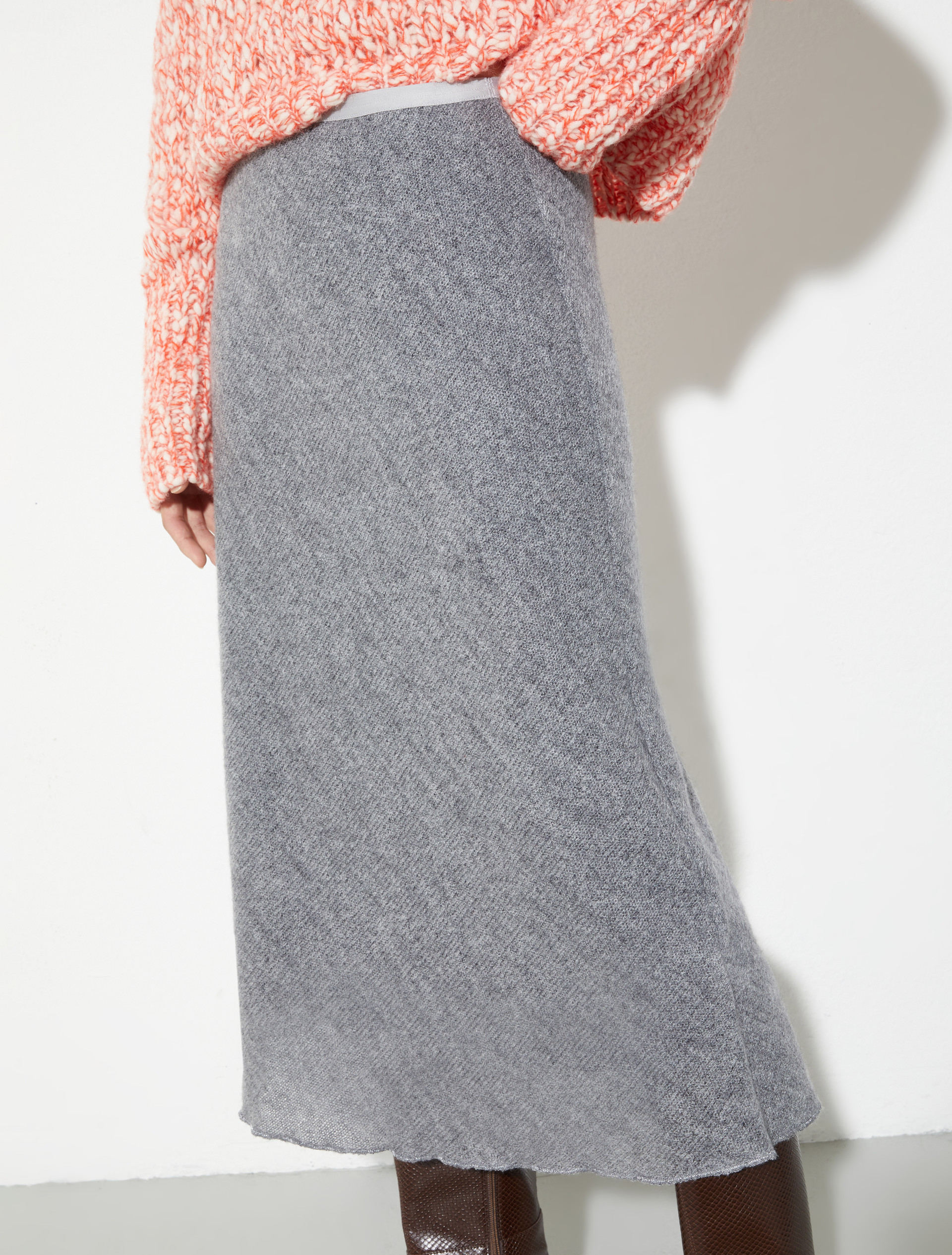 Gauze midi skirt, medium grey | MAX&Co. Gauze midi skirt - MEDIUM GREY - MAX&Co. - 3