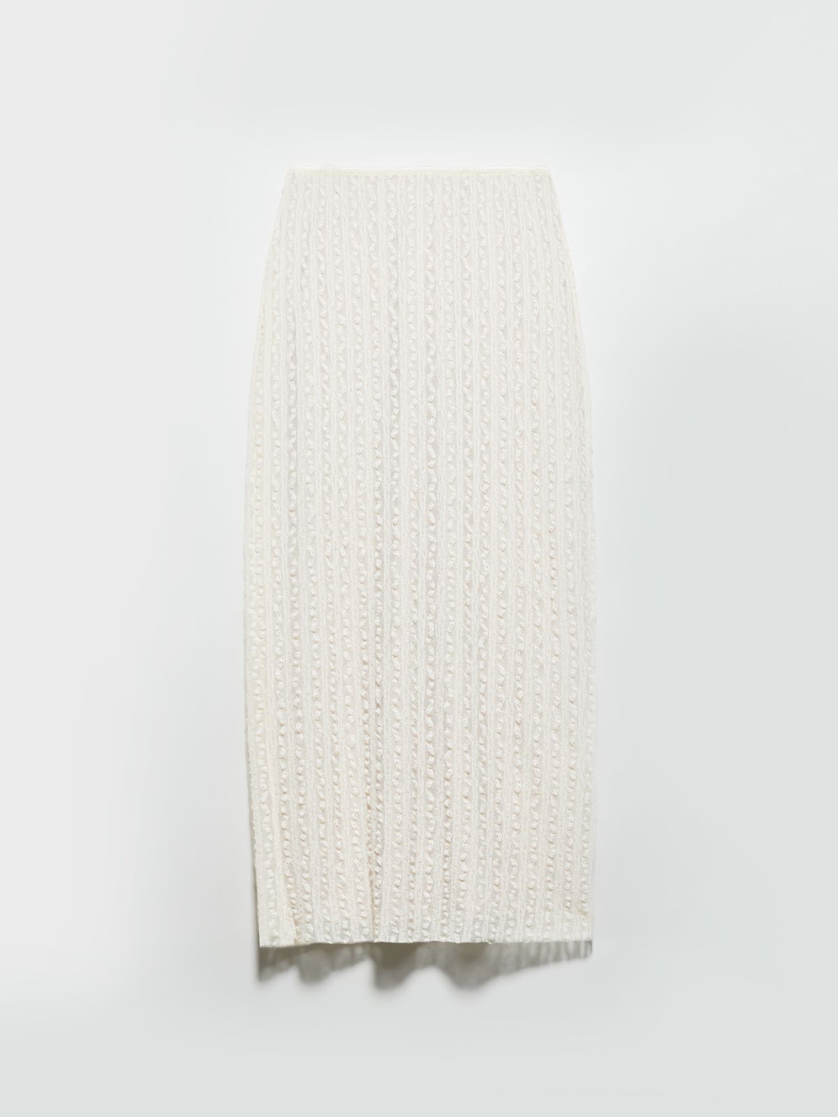 Lace jersey midi skirt - ECRU - MAX&Co. - 5