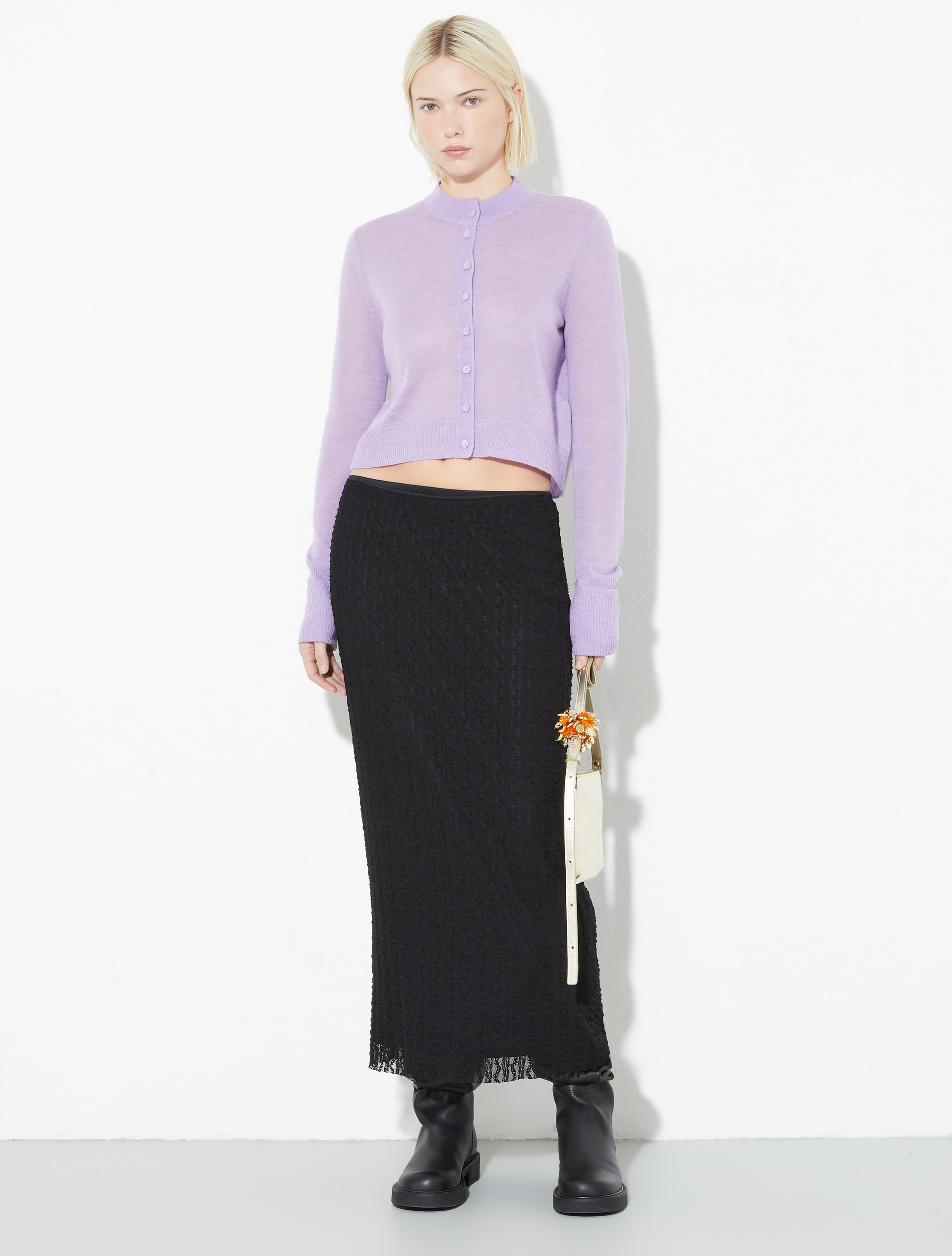 Lace jersey midi skirt, black | MAX&Co. Lace jersey midi skirt - BLACK - MAX&Co. - 4