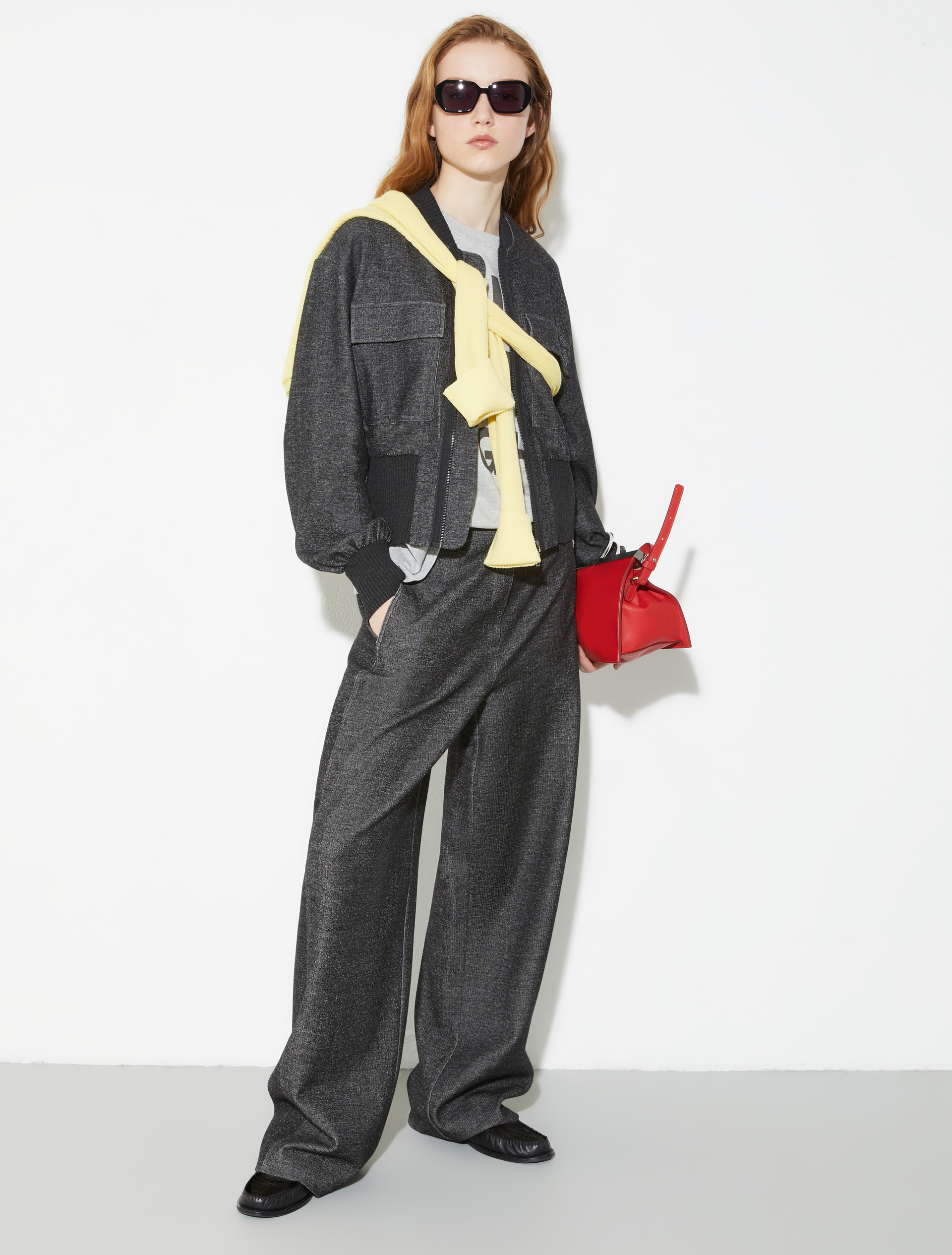 Wide-leg jersey trousers, dark grey | MAX&Co. Wide-leg jersey trousers - DARK GREY - MAX&Co. - 4