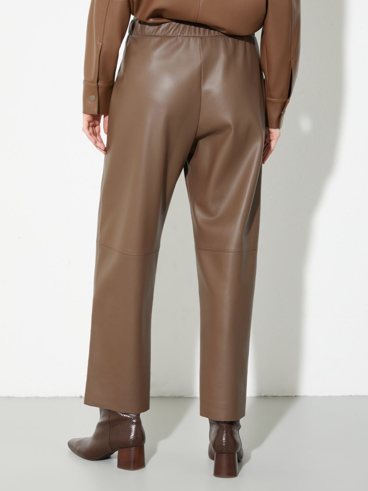 Pantaloni in jersey spalmato - MARRONE - MAX&Co. - 2