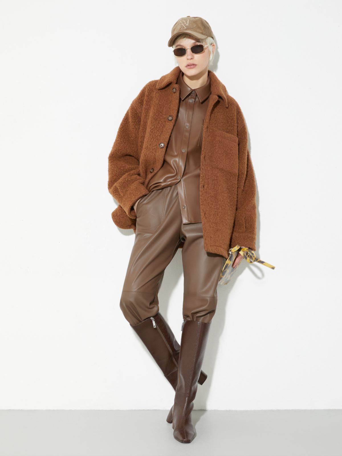 Pantaloni in jersey spalmato - MARRONE - MAX&Co. - 4