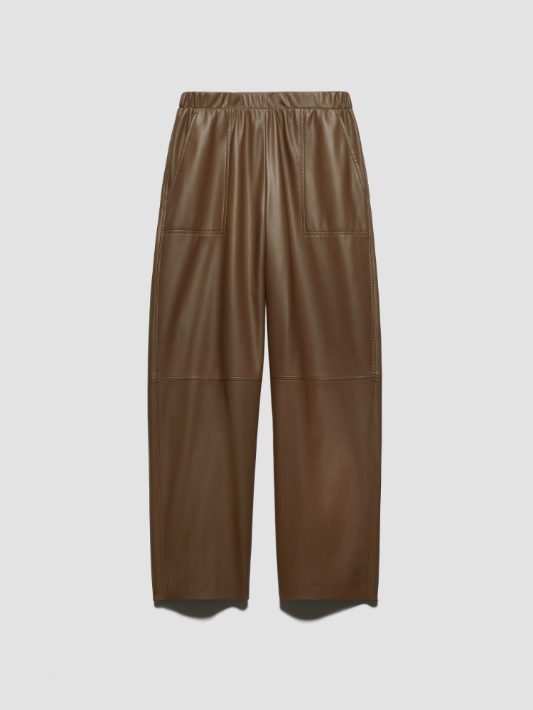 Tapered coated-jersey trousers - BROWN - MAX&Co.