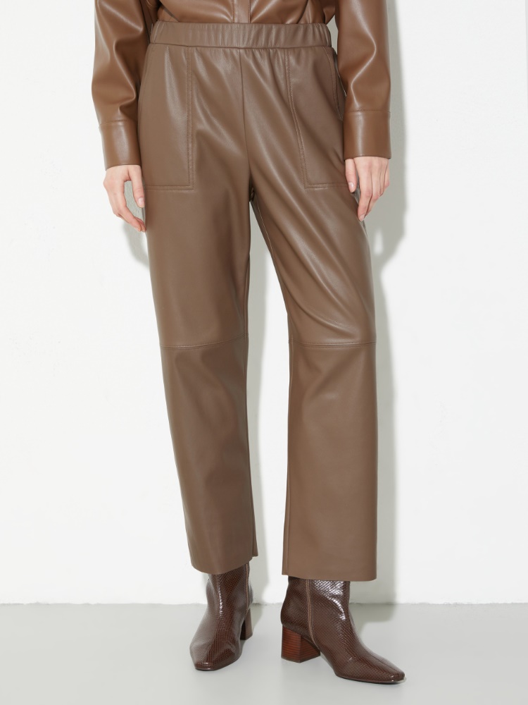 Pantaloni in jersey spalmato - MARRONE - MAX&Co.