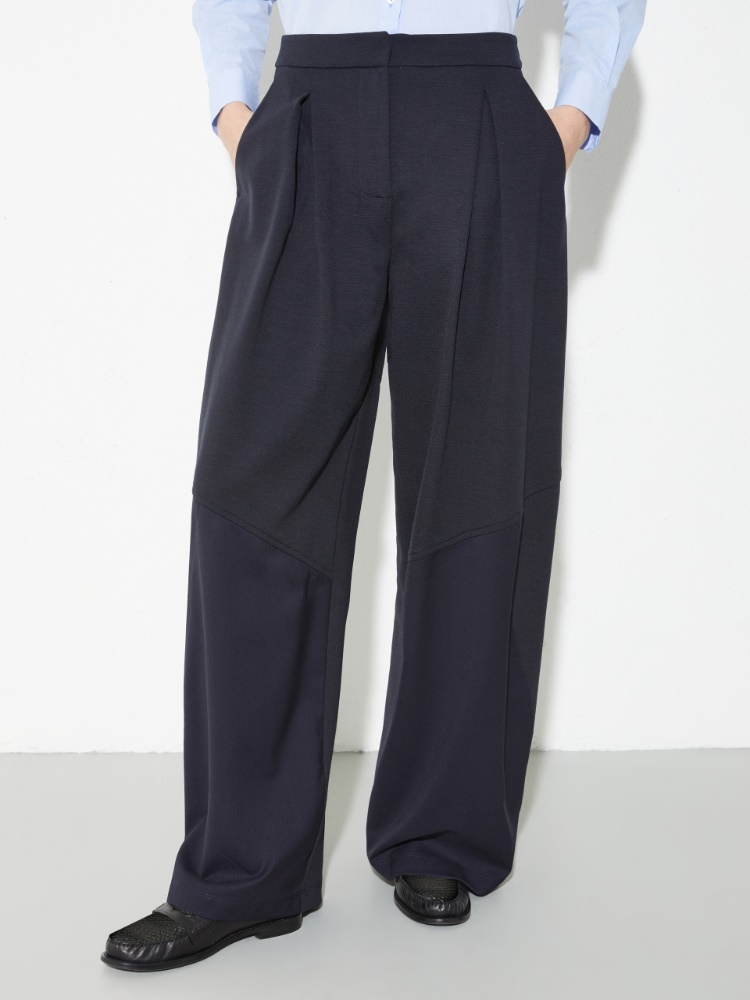 Sartorial Shifts barrel-leg trousers - NAVY - MAX&Co.